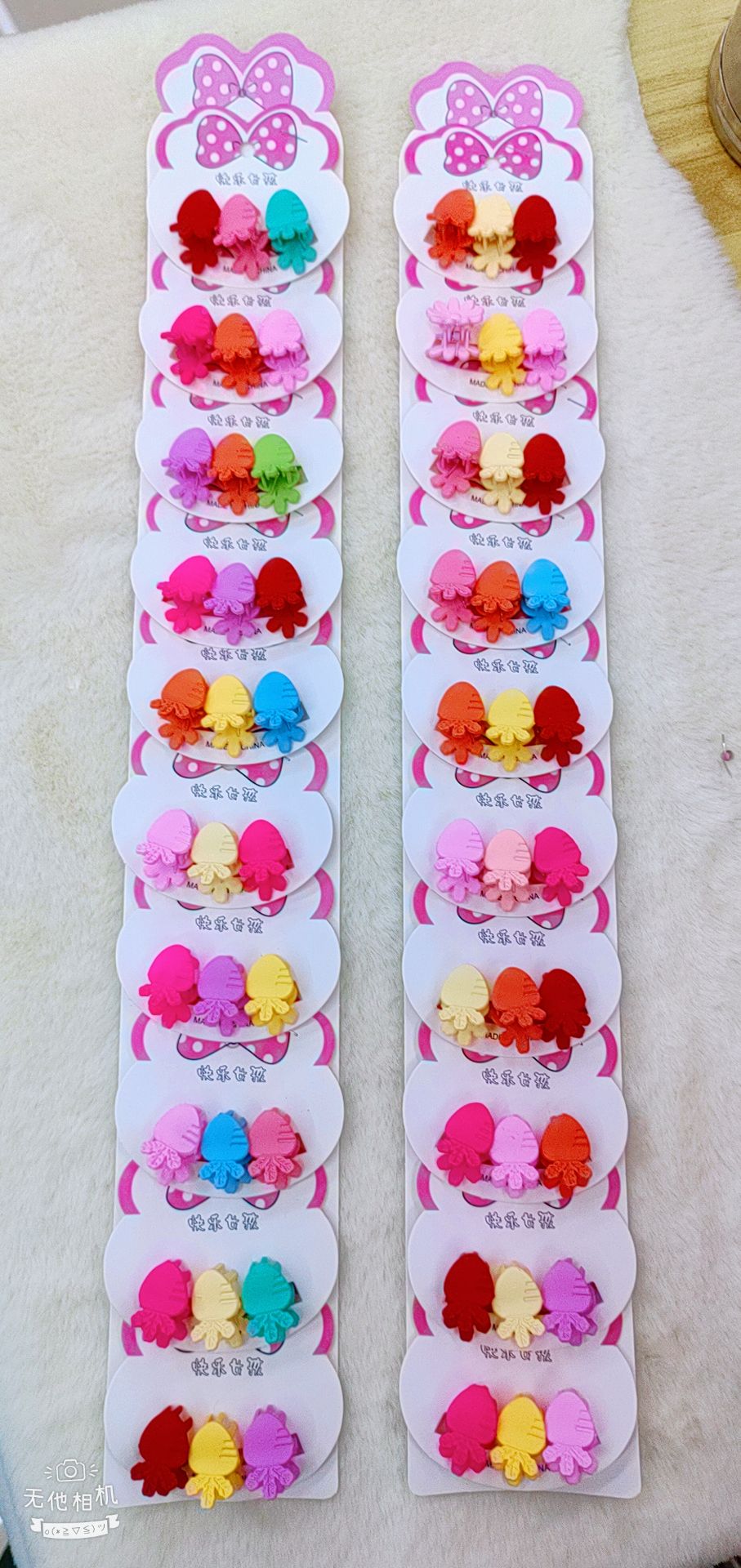 儿童饰品爆款卡通盘发发夹儿童头饰发夹BB夹10卡装春天色中号爪子