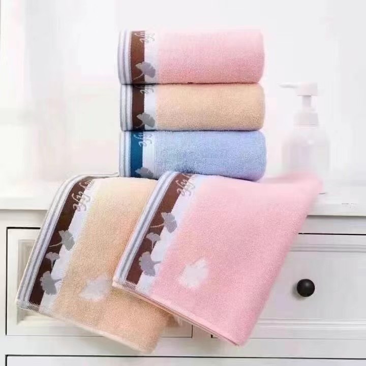 Wholesale high-end pure cotton towels, dyed jacquard thickened face towels, 35*75