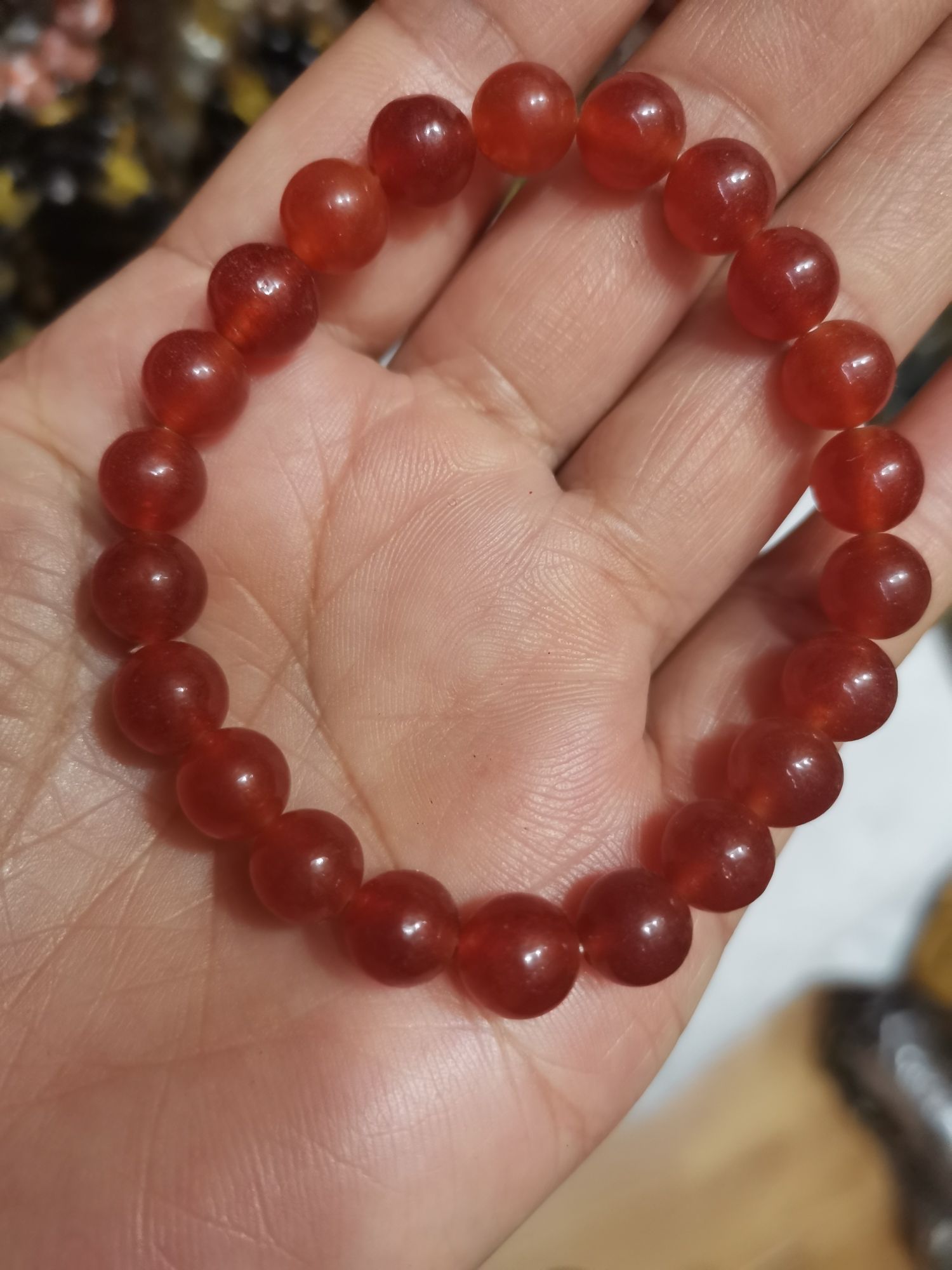 Pulsera ágata roja artesanía turística cordón de perlas cordón de madera floral cordón de pera cordón de dalbergia multicolor