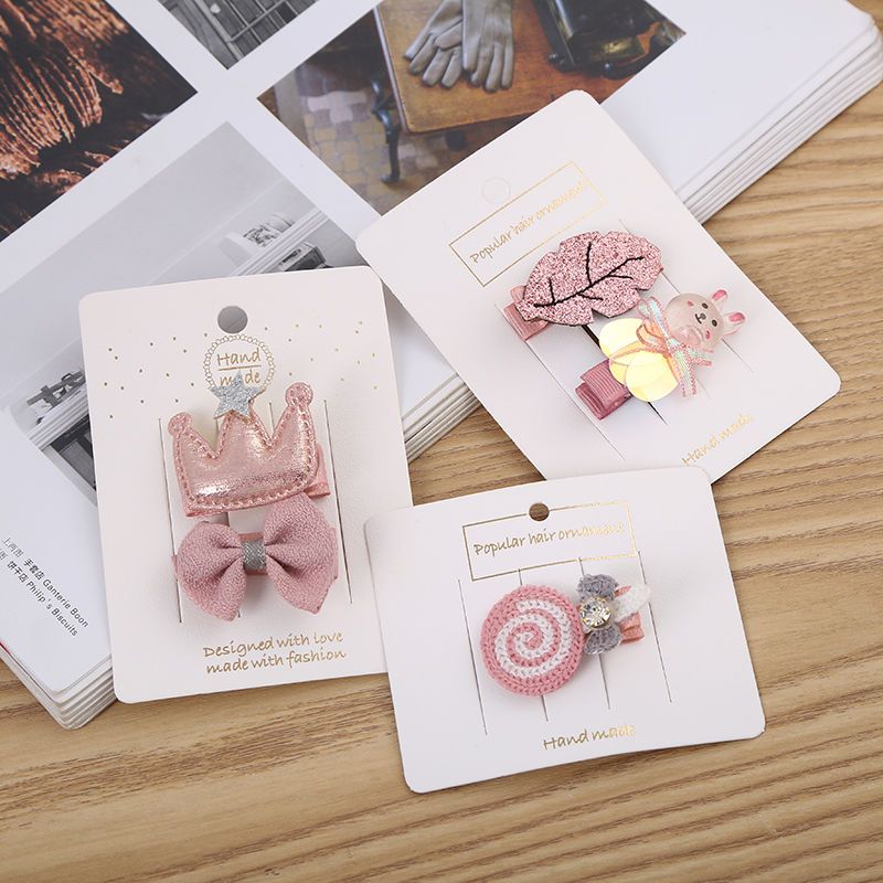 韩版时尚新款网红儿童成人双用发夹卡纸饰品头饰包装配件BB夹