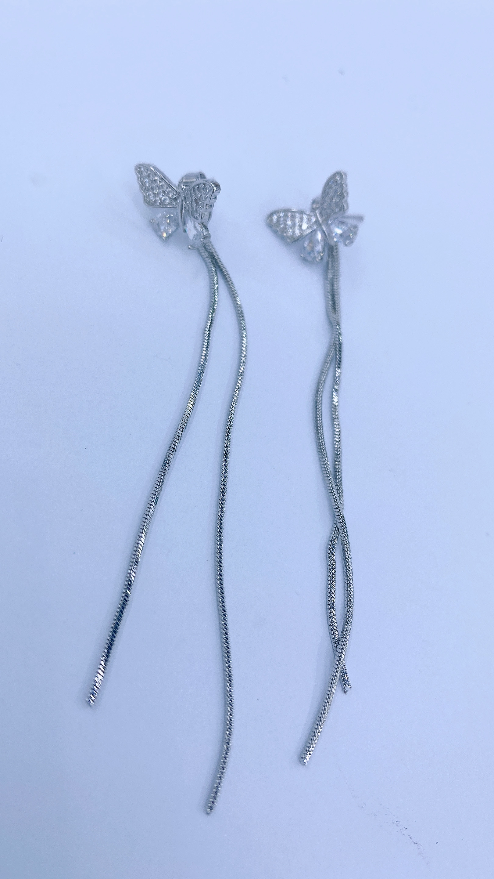 锆石/蝴蝶耳环/流苏细节图