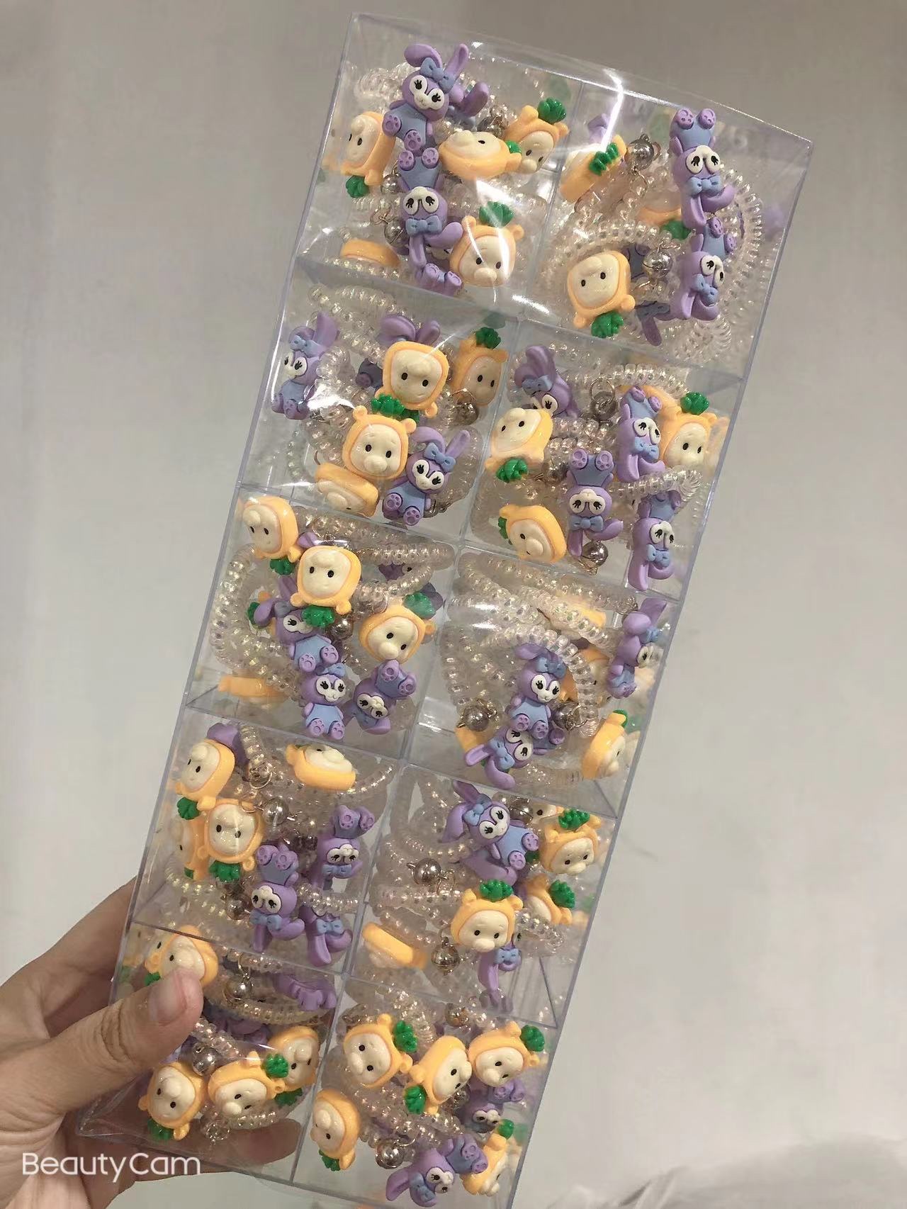 【100 Sets 】 Best-selling Winnie the Pooh Hair Band, rubber band and magnet couple Style hair tie