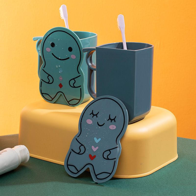 Cartoon children's mouthwash cup, bathroom parent-child brushing cup, ins Nordic-style household plastic couple toothholder Application Scenario