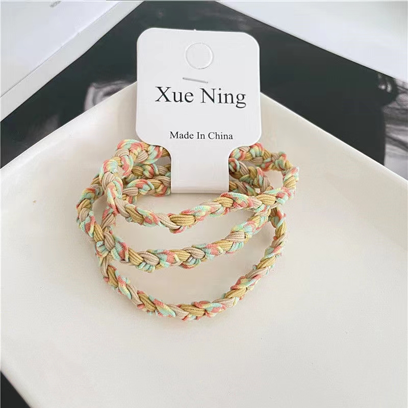 精品流行百搭網紅小三股彩色头繩锦璐飾品29