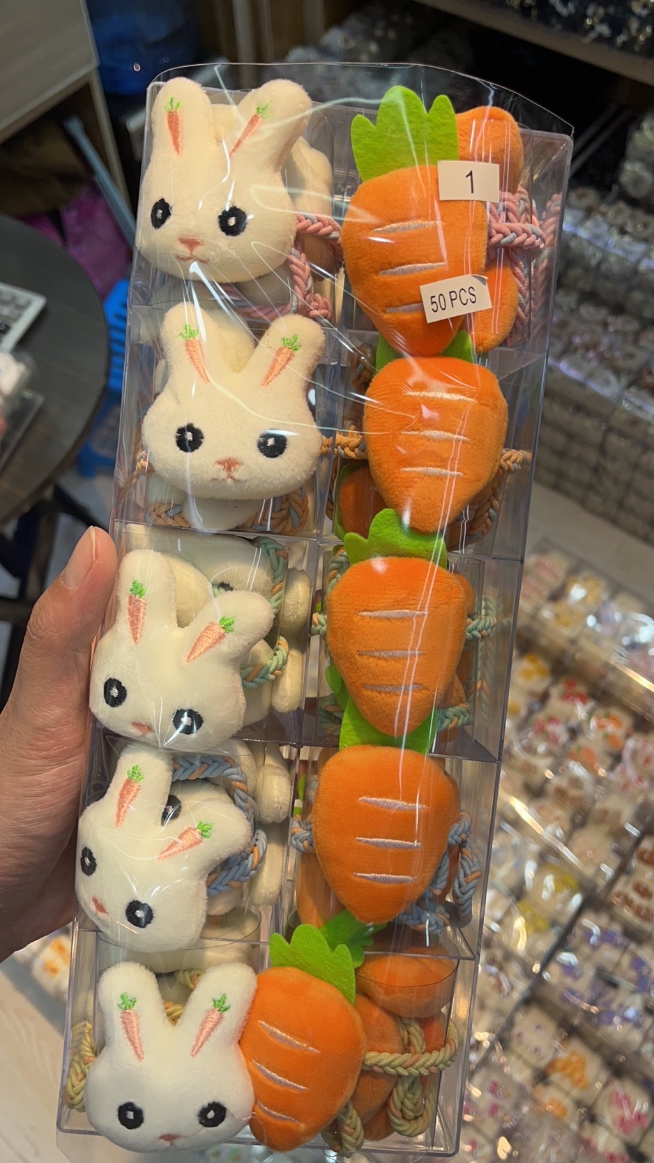 【50装】时尚爆款大卡通草莓熊头绳萝卜兔皮筋