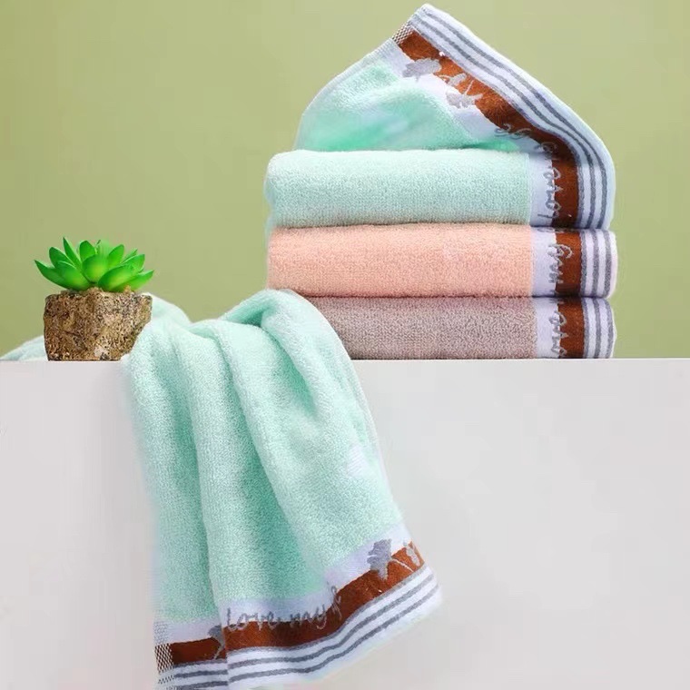 Wholesale high-end pure cotton towels, dyed jacquard thickened face towels, 35*75 Specification image