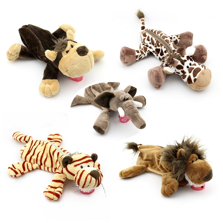 2022黄色圆形笔袋卡通立体狮子笔袋大象卡通学生笔袋厂家直销