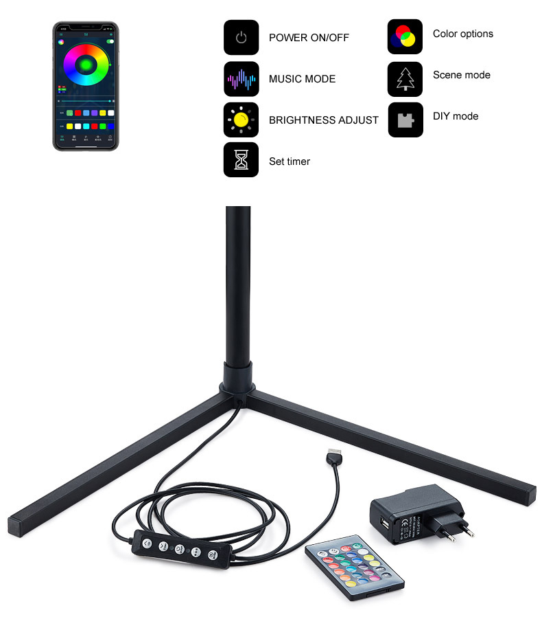 New style corner lamp RGB color-changing corner lamp, atmosphere lamp, DIY splicing, Internet red light, floor lamp, bedroom lamp 23-1 Item Picture