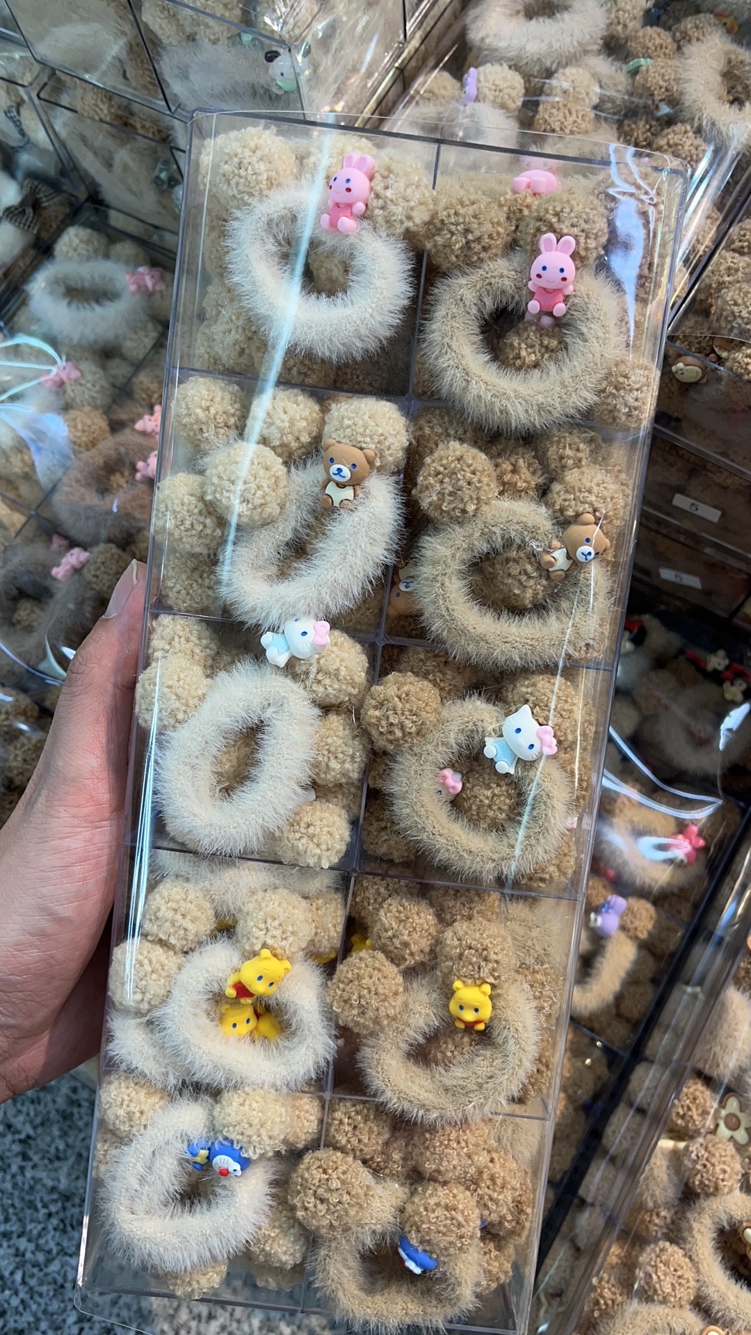 【100 Sets 】 New plush hair band bestseller rabbit ear leather band hair accessory Specification image