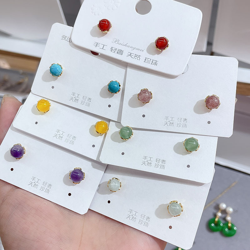 New Korean version, simple and elegant, heart-shaped crystal stud earrings, handcrafted pearl 14K gold-plated, non-fading, anti-allergy stud earrings details Picture