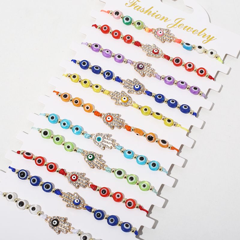 跨境万圣手链恶魔之眼编织手链男女款合金手链图