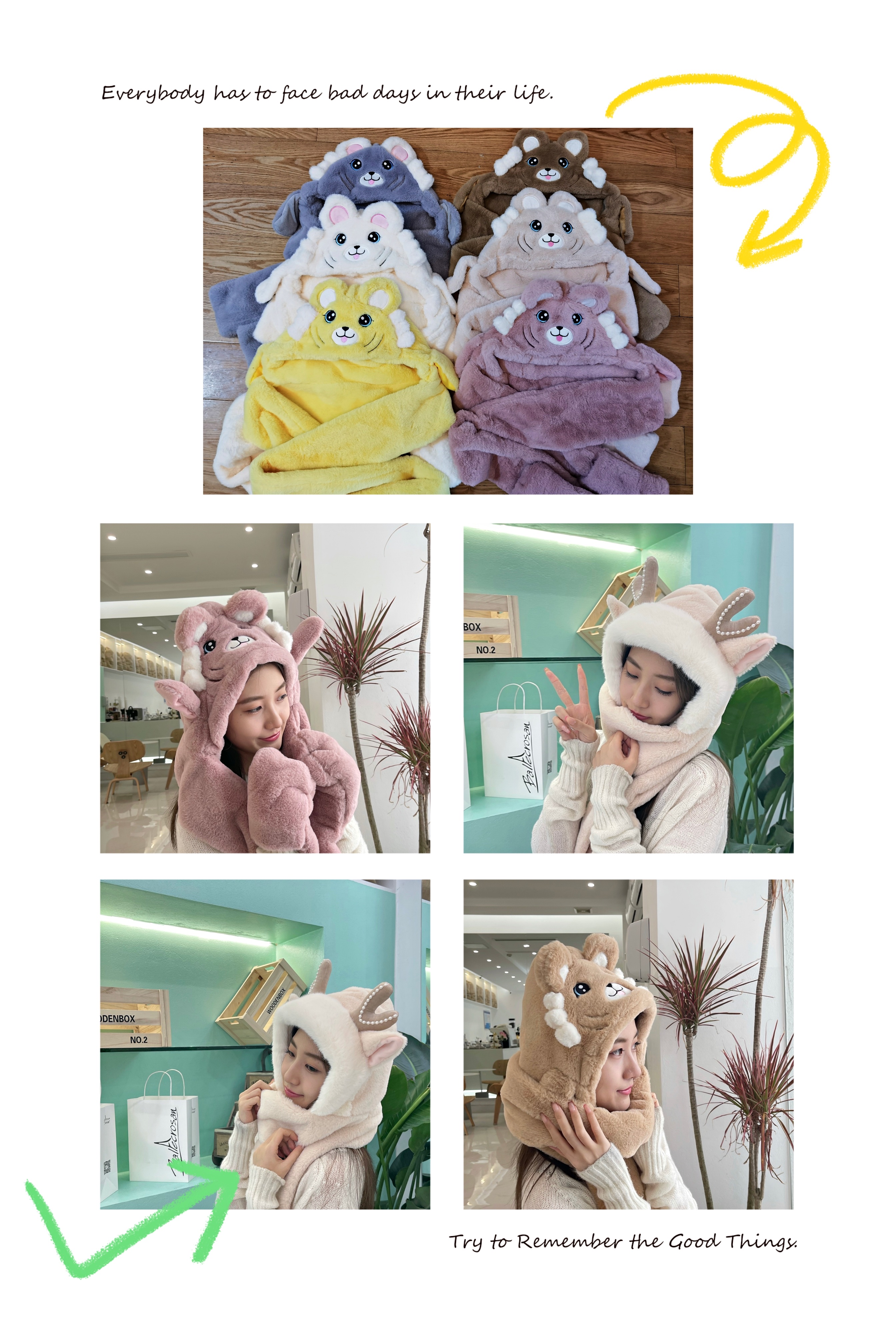 The cute little tiger hat, scarf and gloves three-in-one set with airbags and ears that can move 58 yuan, the same style as the Internet celebrity of Yuhan Accessories Item Picture