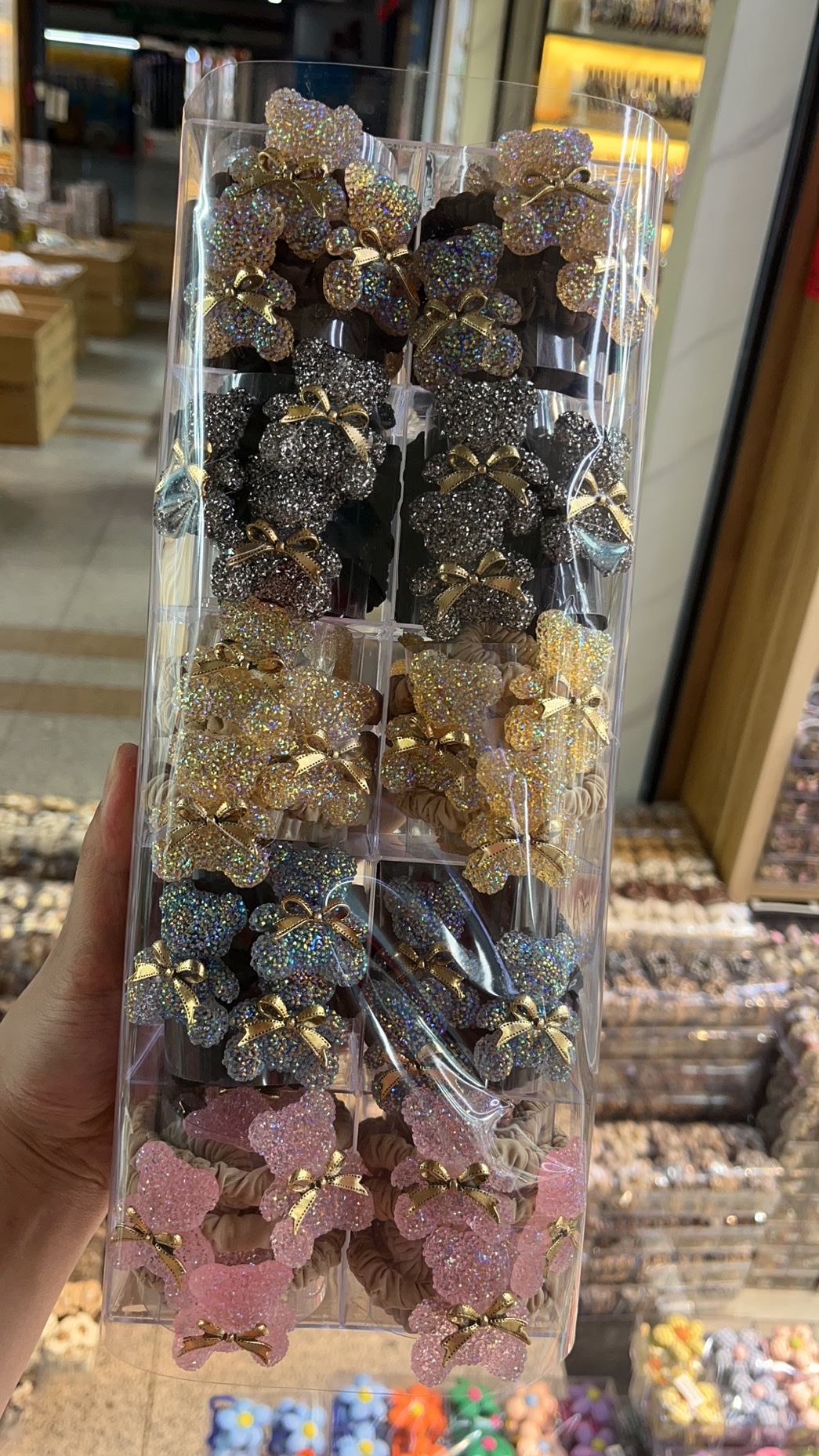 【50 Sets 】 New Korean-style candy-colored leather band mask ring hair tie bow hair accessory details Picture