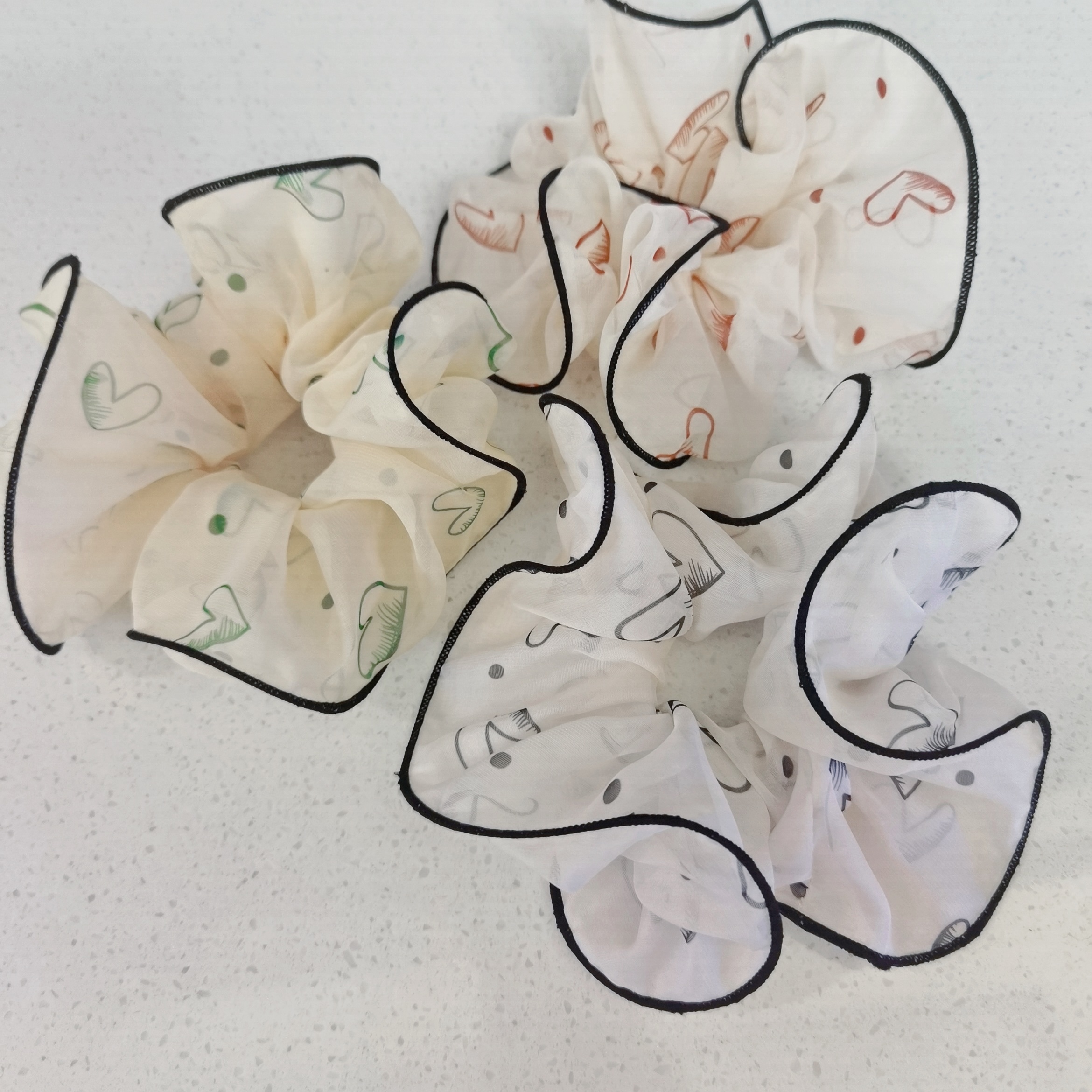 宇涵饰品印花简约时尚大方肠圈丸子头低马尾发型发饰55