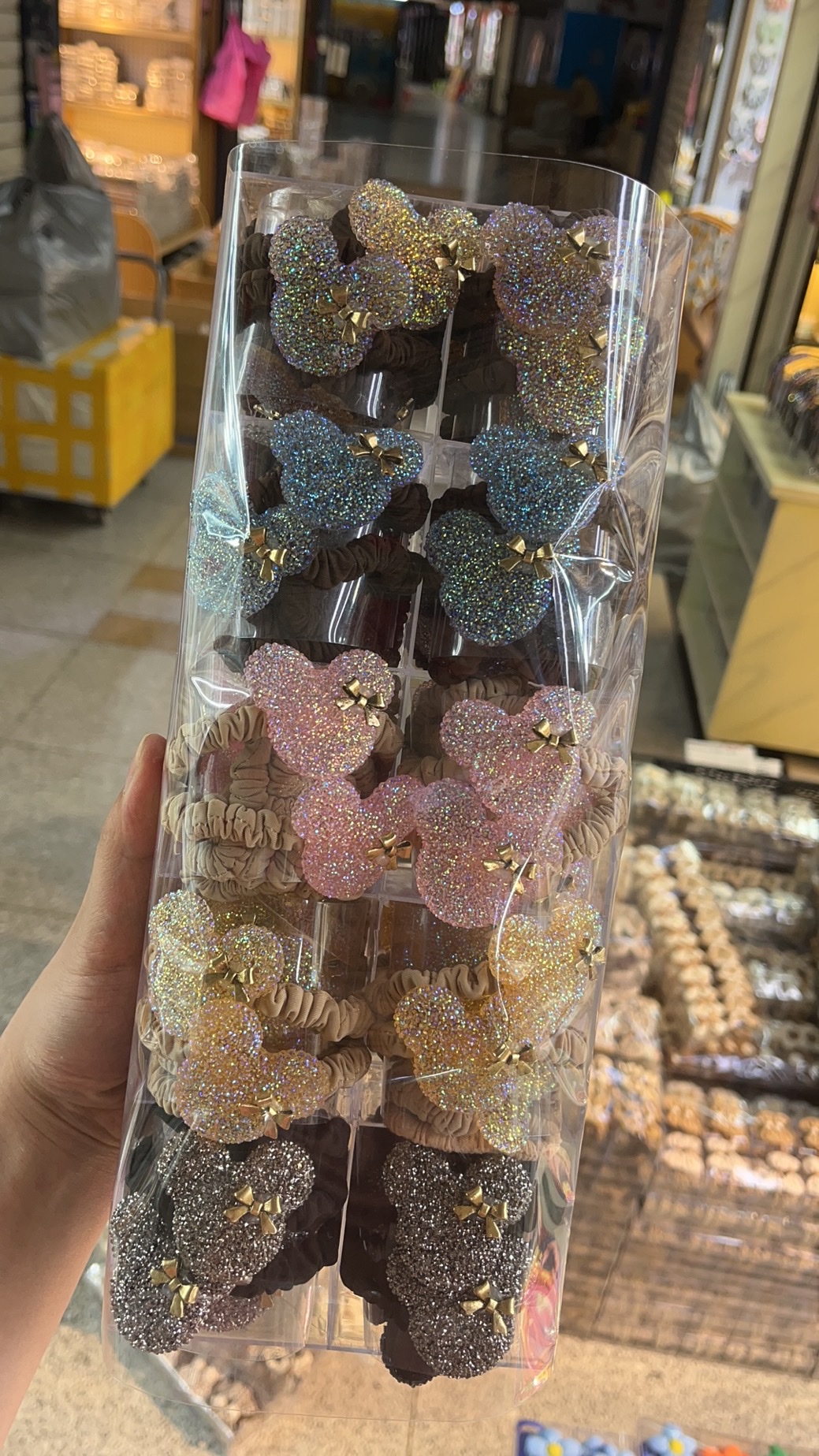 【50 Sets 】 New Korean-style candy-colored leather band mask ring hair tie bow hair accessory Specification image