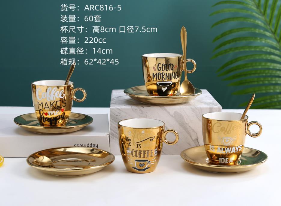 Reflection cup, mirror cup, 90ml Italian espresso cup, European small luxury, internet-famous exquisite coffee cup, ins style detail image 4