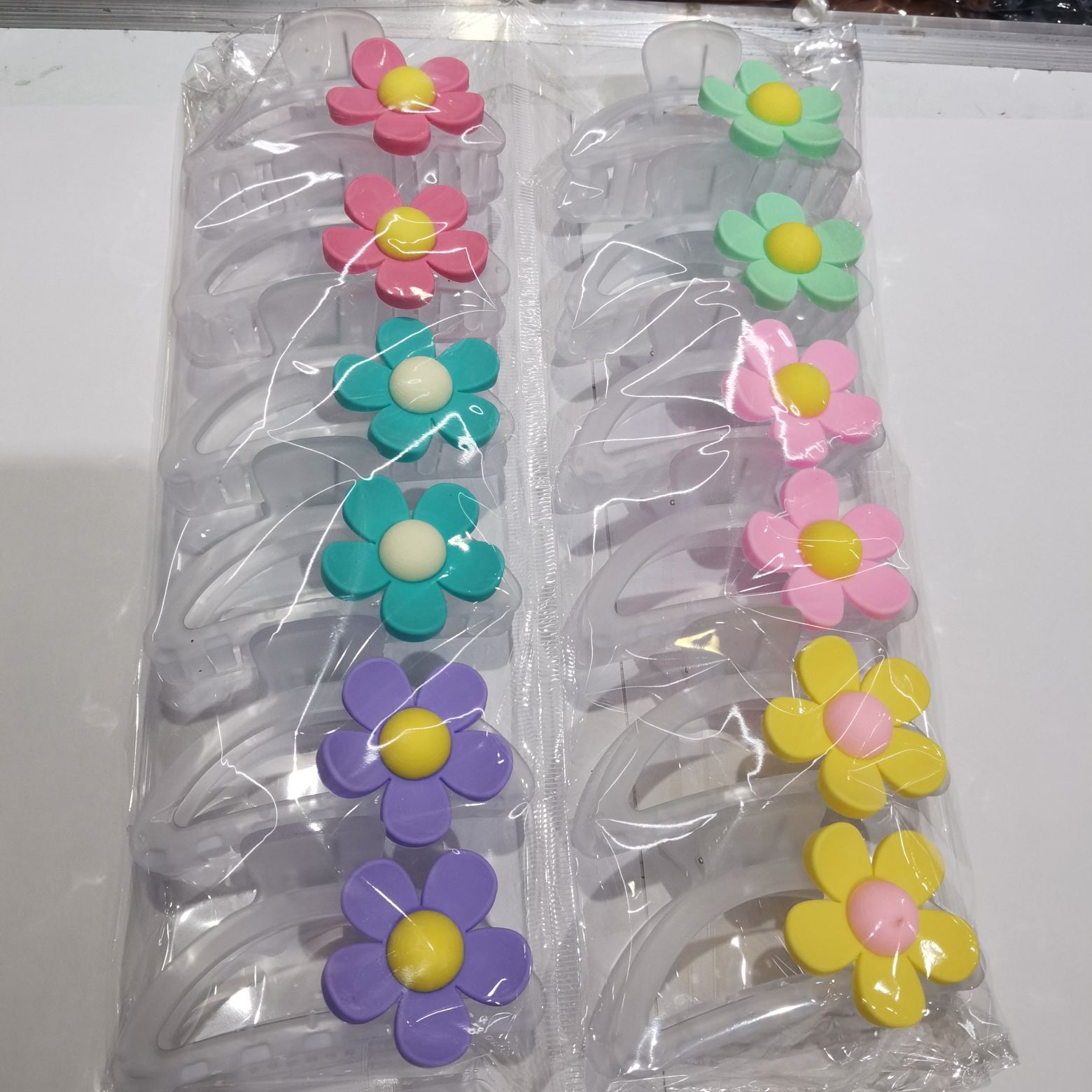 Haishen Jewelry transparent matte colorful Internet celebrity bestseller, popular Korean version with accessories, flower color double-layer hair clip, come for a bath