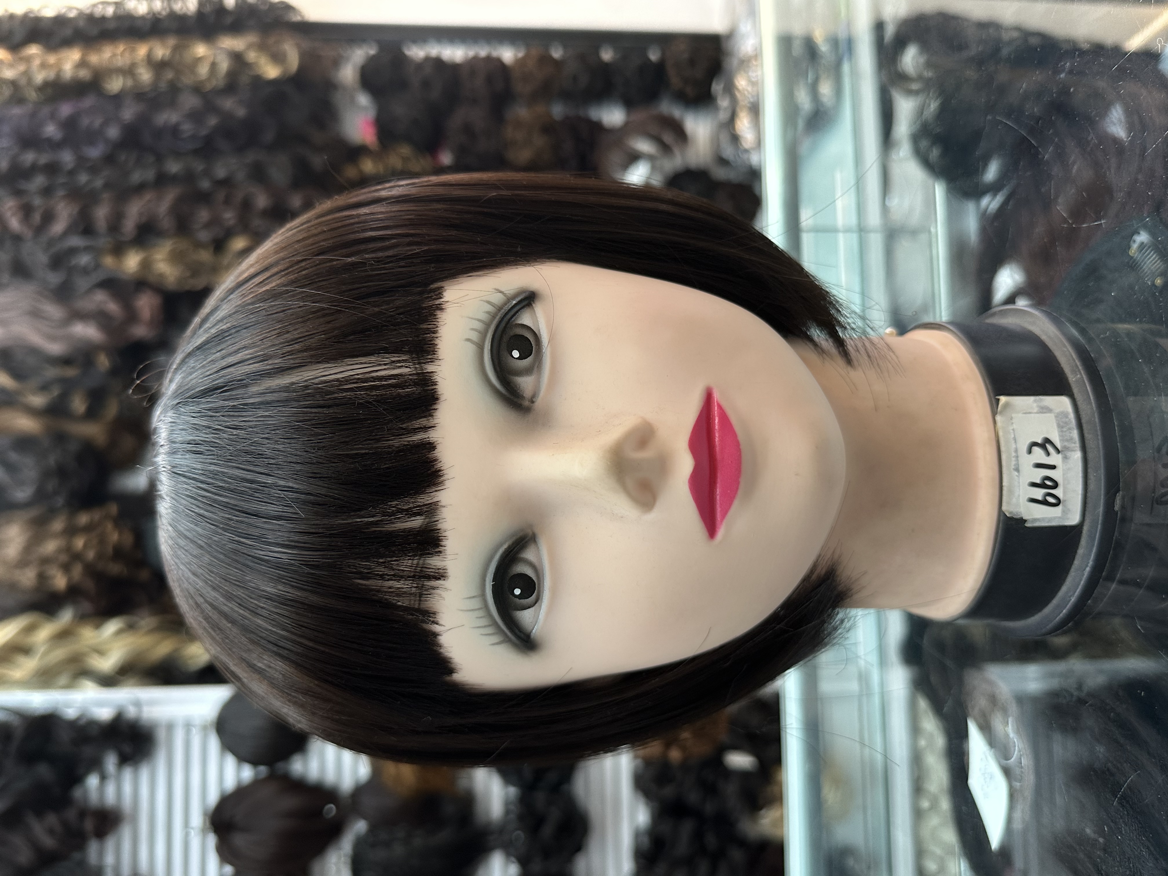 Peluca mujer pelo corto pelo rizado corto cabello real cabello medio edad mamá Señora Peluca peluca mujer full head set 8 Item Picture