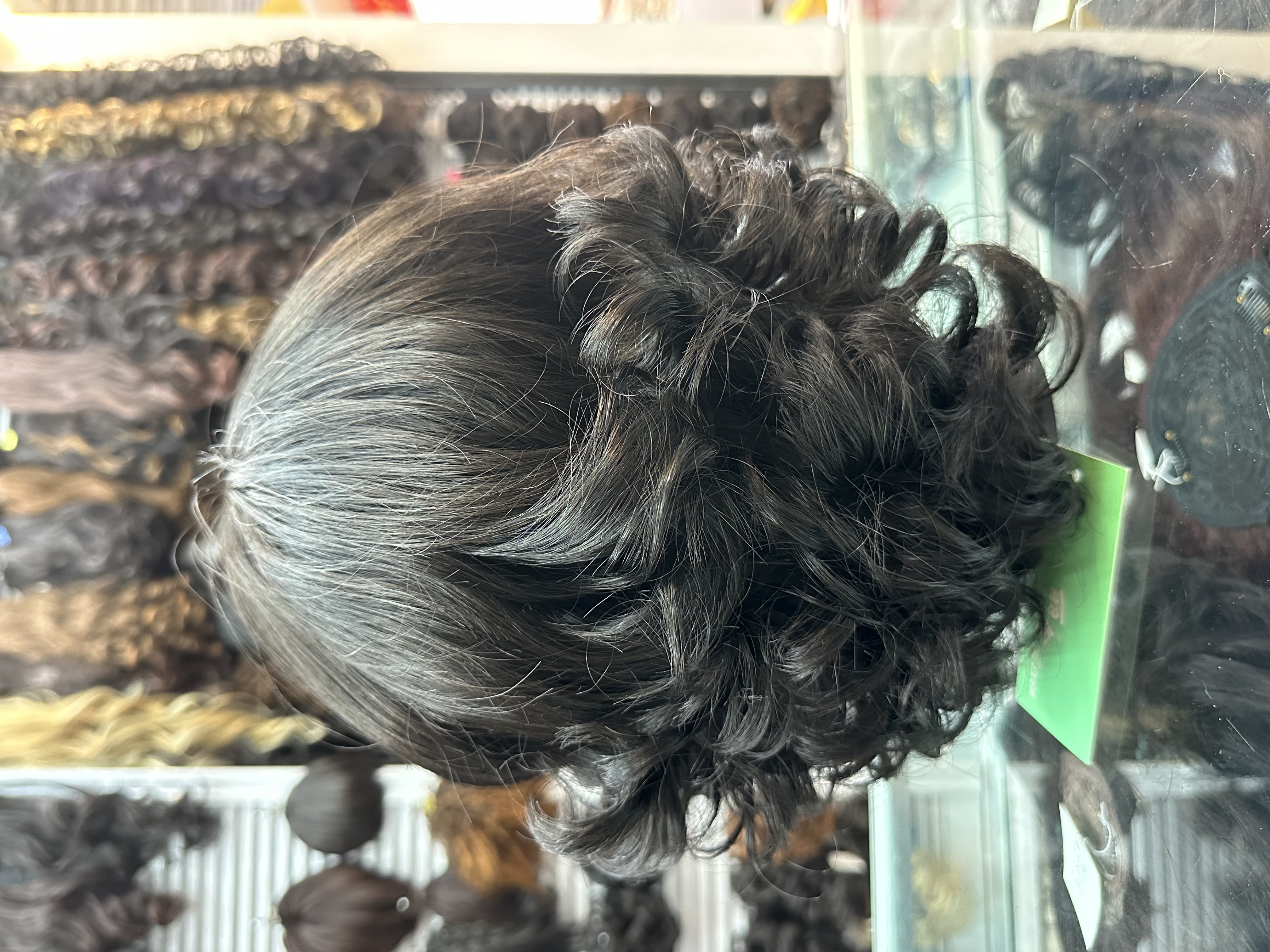 Peluca mujer pelo corto pelo rizado corto cabello real cabello medio edad mamá Señora Peluca peluca mujer full head set 8 Application Scenario
