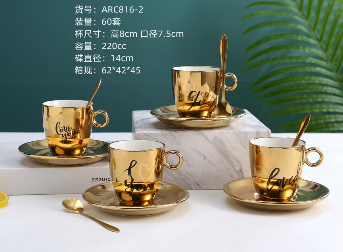 Reflection cup, mirror cup, 90ml Italian espresso cup, European-style small luxury, internet-famous exquisite coffee cup