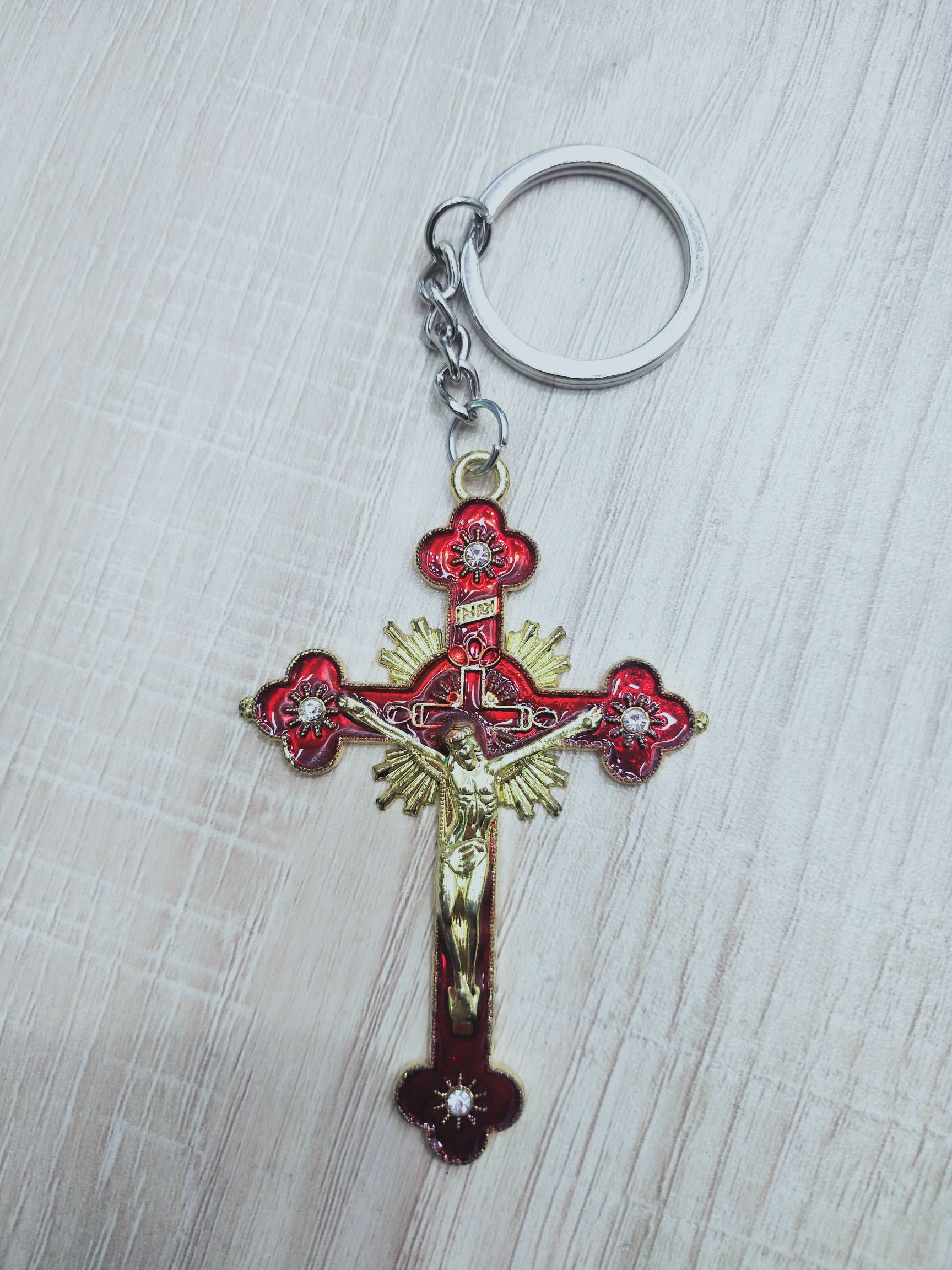 精美画油十字架吊坠钥匙扣，厂家直销多种宗教系列用品畅销国外市场详情图1