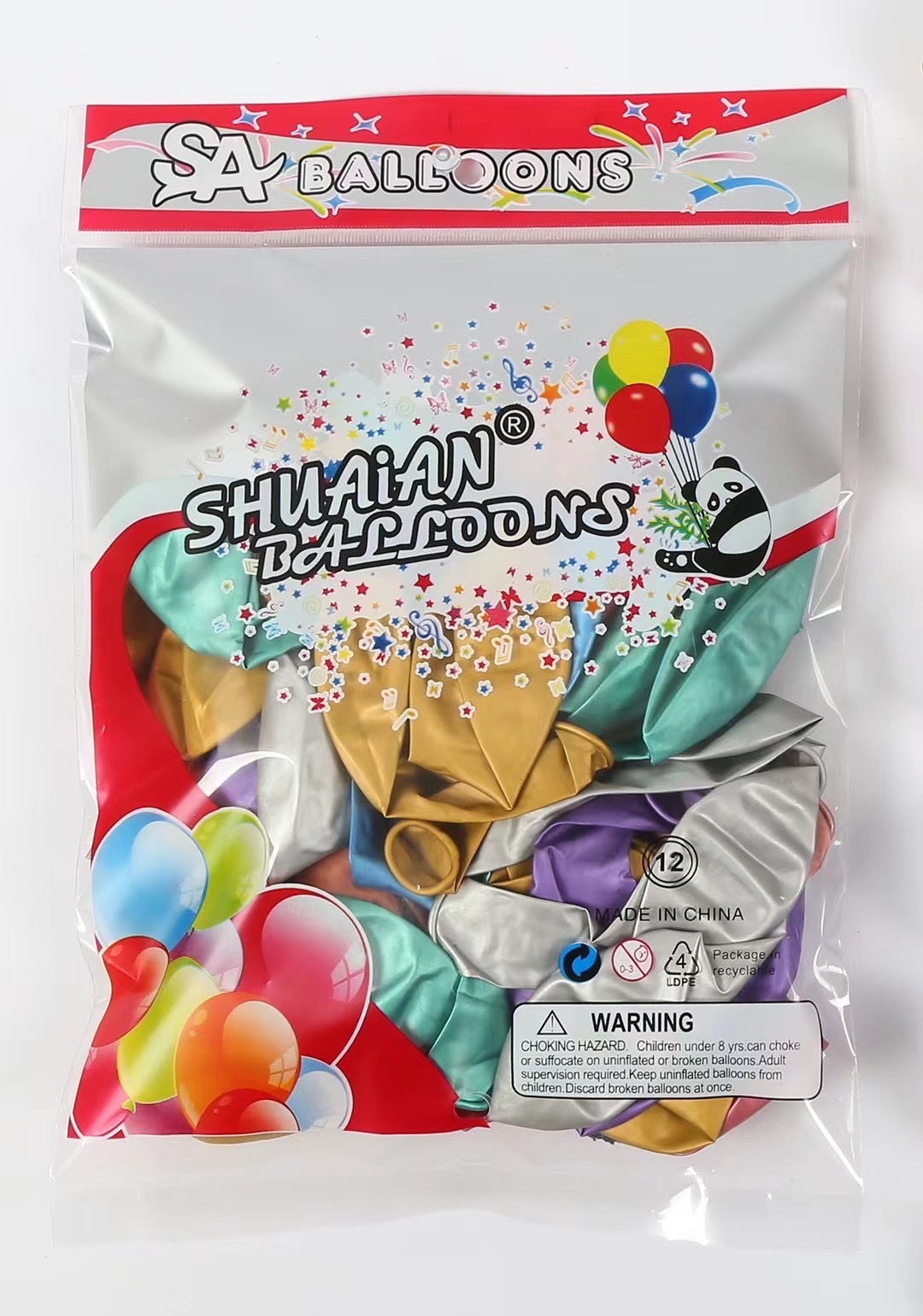 12寸金属色气球派对装饰气球乳胶气球