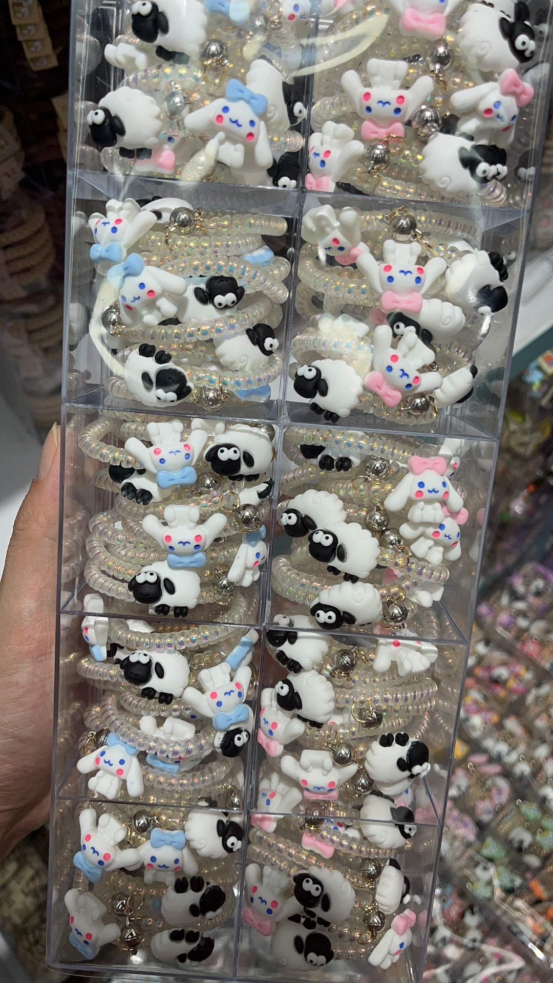 【100 Sets 】 Best-selling Sheep, Sheep head rope couple style magnetic bracelet, new telephone line rubber band hair accessory