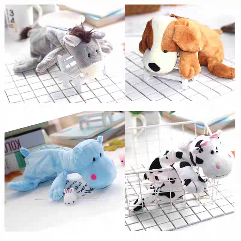 2022 Yellow round pen case, Cartoon 3D lion pen case, Elephant cartoon student pen case factory direct sales detail image 3