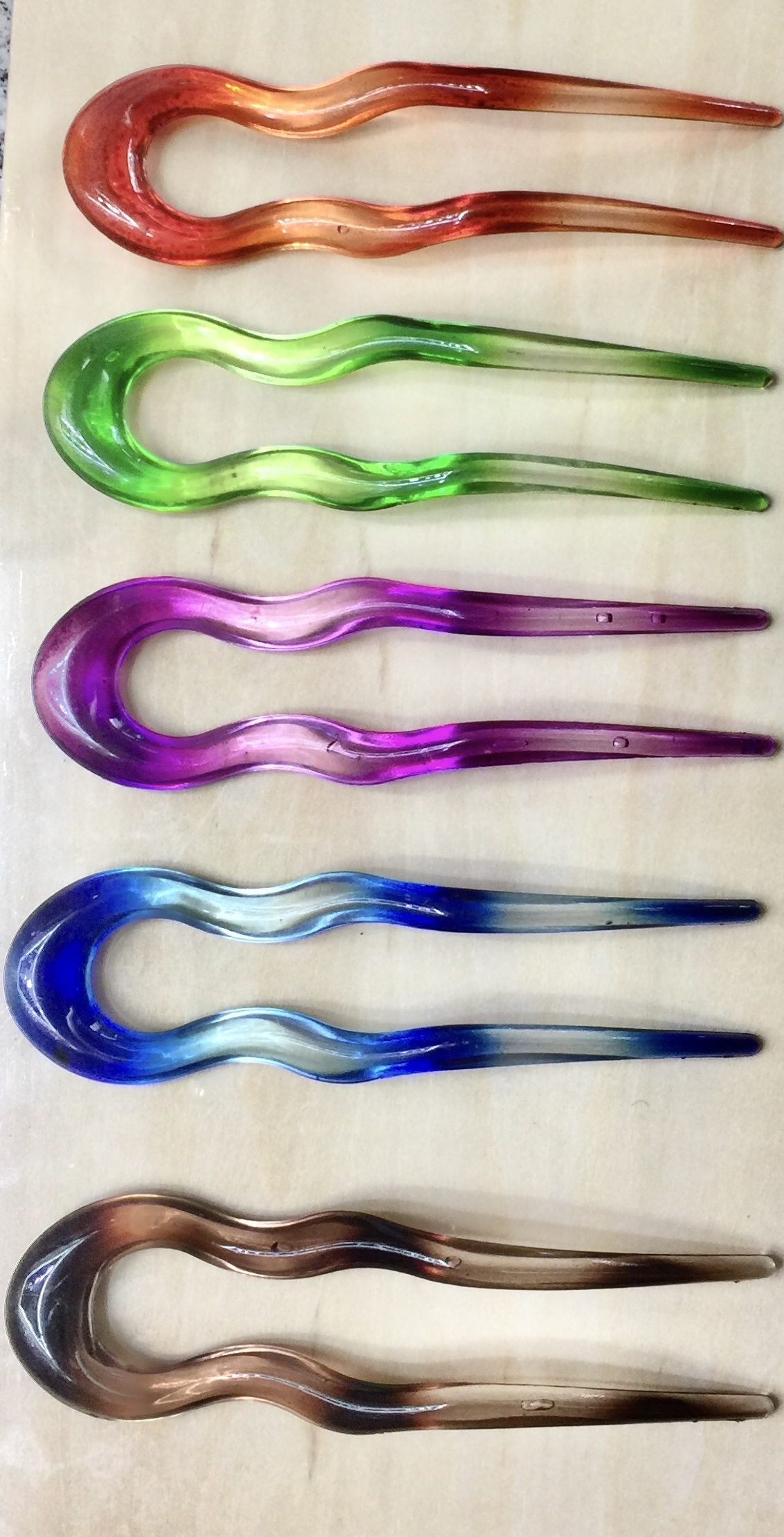 美神饰品彩虹色U形钗时尚新款盘发器12345678900000585白底实物图