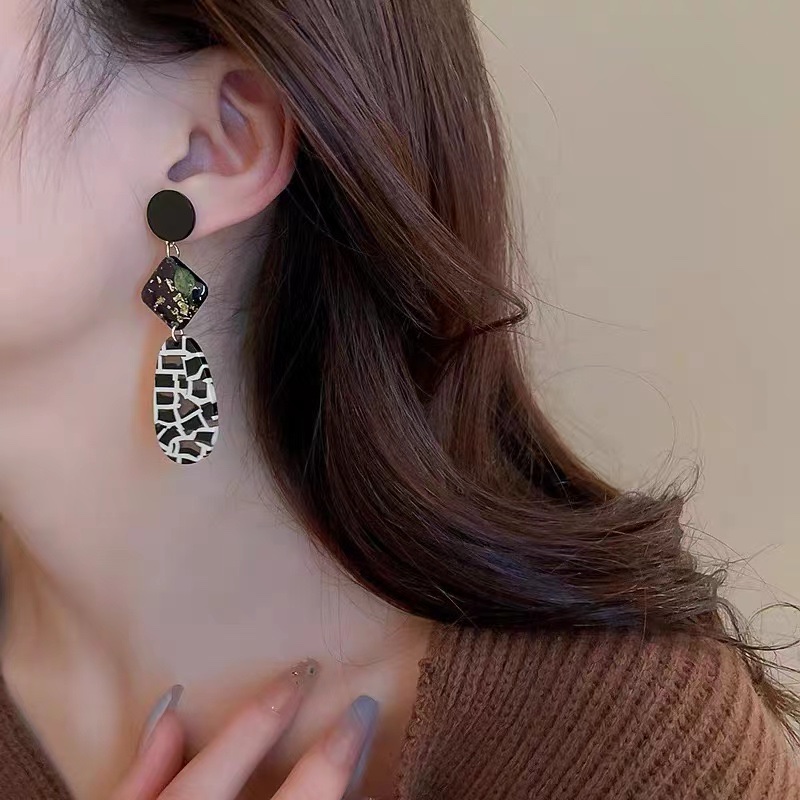 Elegant and fashionable earrings, elegant silver needle anti-allergy jewelry, Colorful Ni accessory model 028