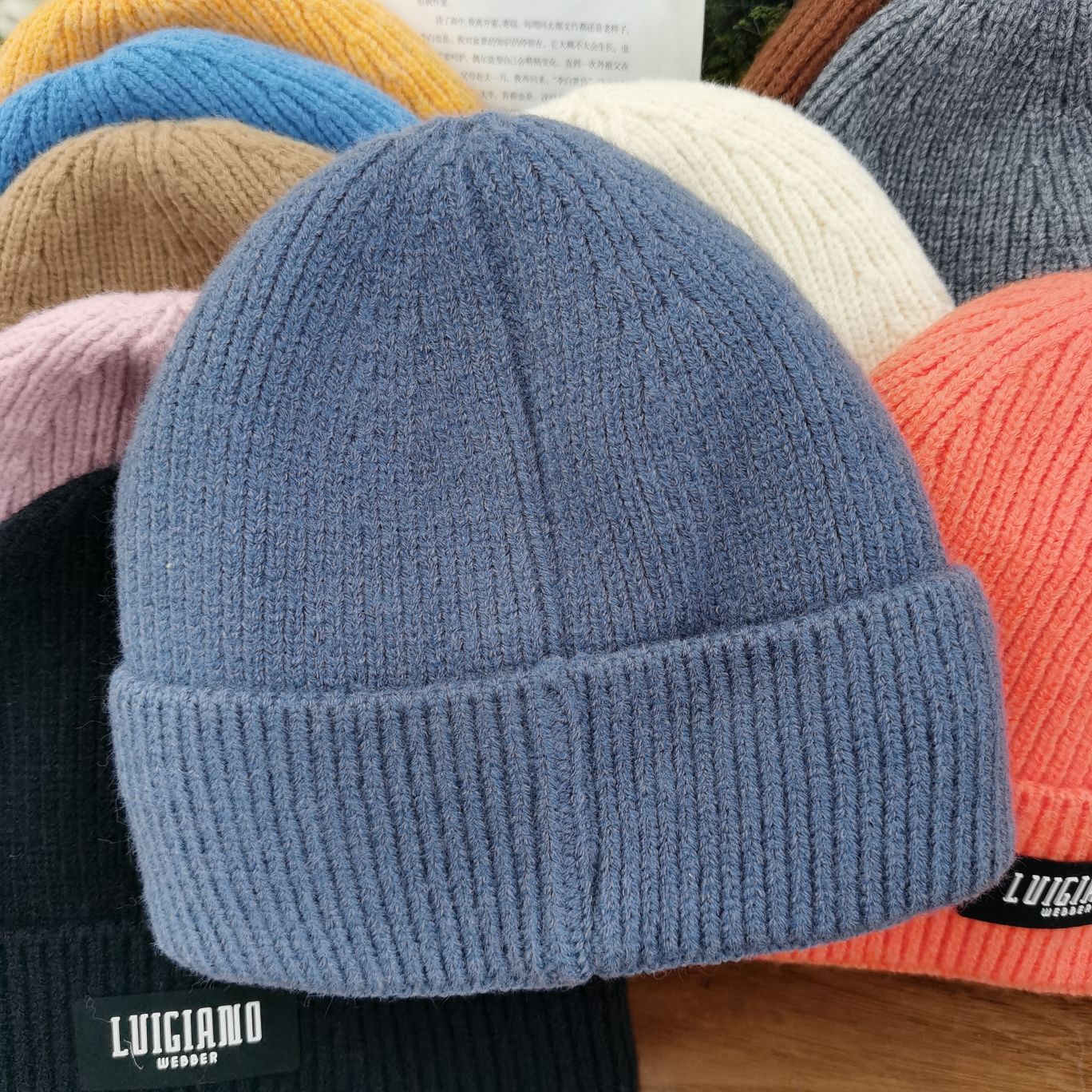 秋冬加绒女士针织帽户外保暖套头帽时尚韩版刺绣字母百搭帽子男女同款详情图14