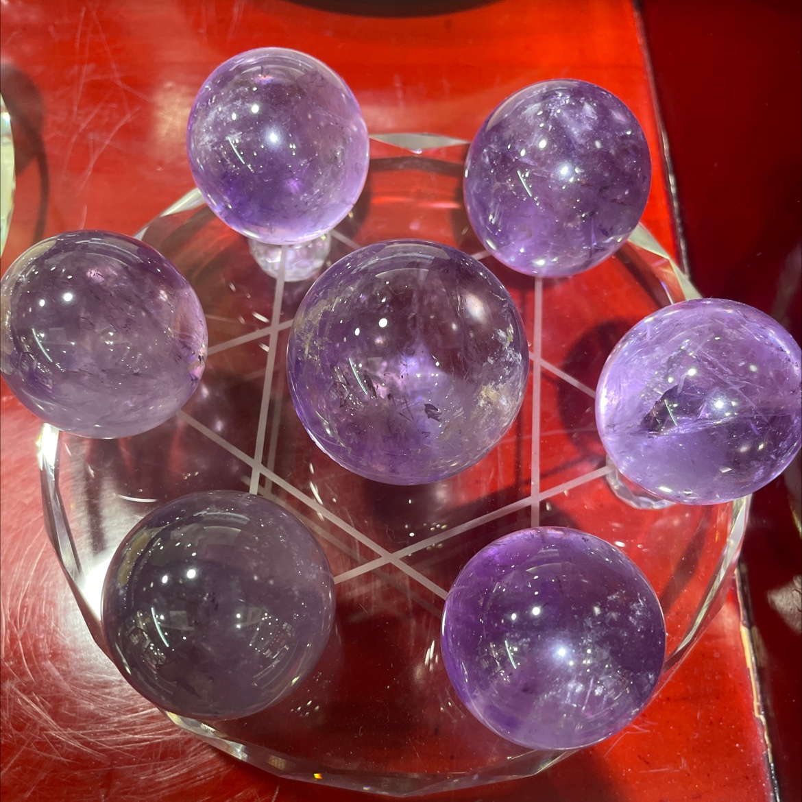 巴西天然水晶  紫水晶七星阵水晶 高档水晶装饰品 sj-1