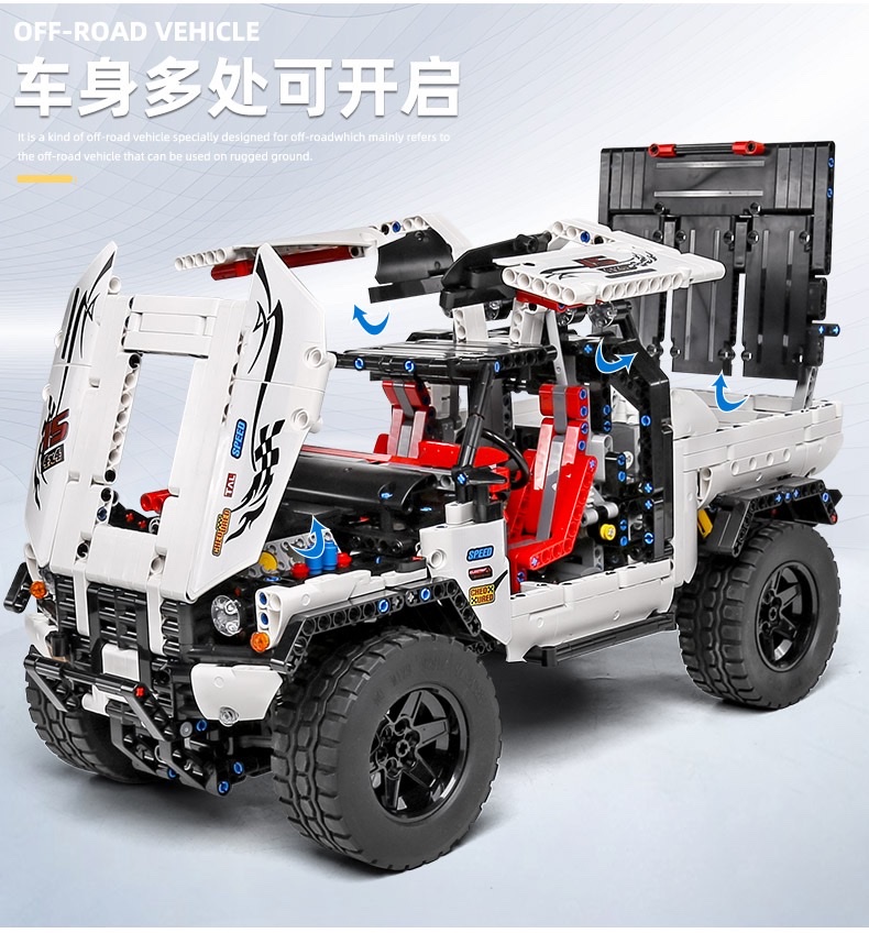 18005 Yuxing Model King Technology Remote Control Climbing Car, Four-wheel drive off-road Vehicle, Adult high-difficulty assembly building block puzzle toy car details Picture