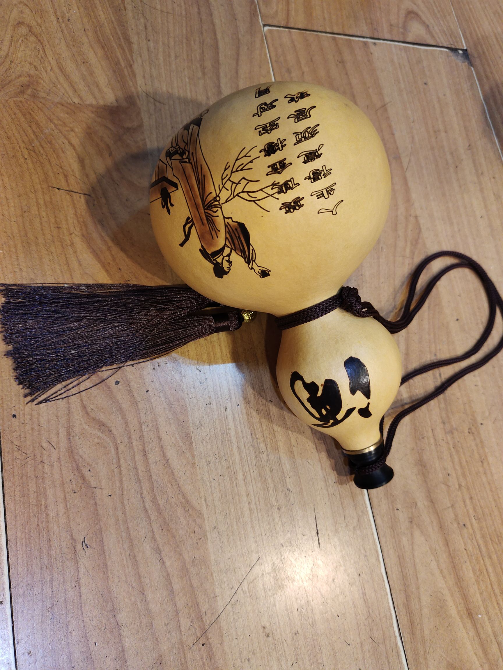 The natural gourd wine gourd is sealed with silicone to prevent leakage and can hold water Specification image
