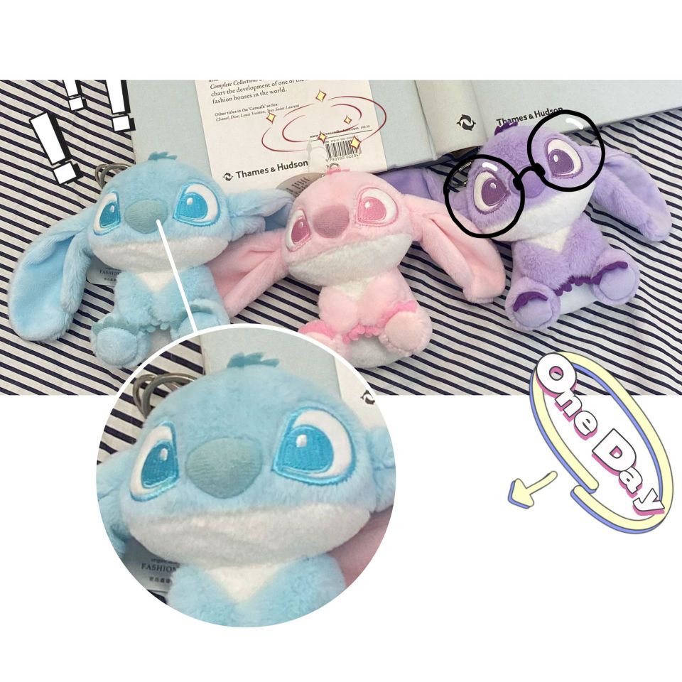 2022 Pink round keychain Pendant, golden doll pendant, plush toy, Stitch pendant factory direct sales pic 3