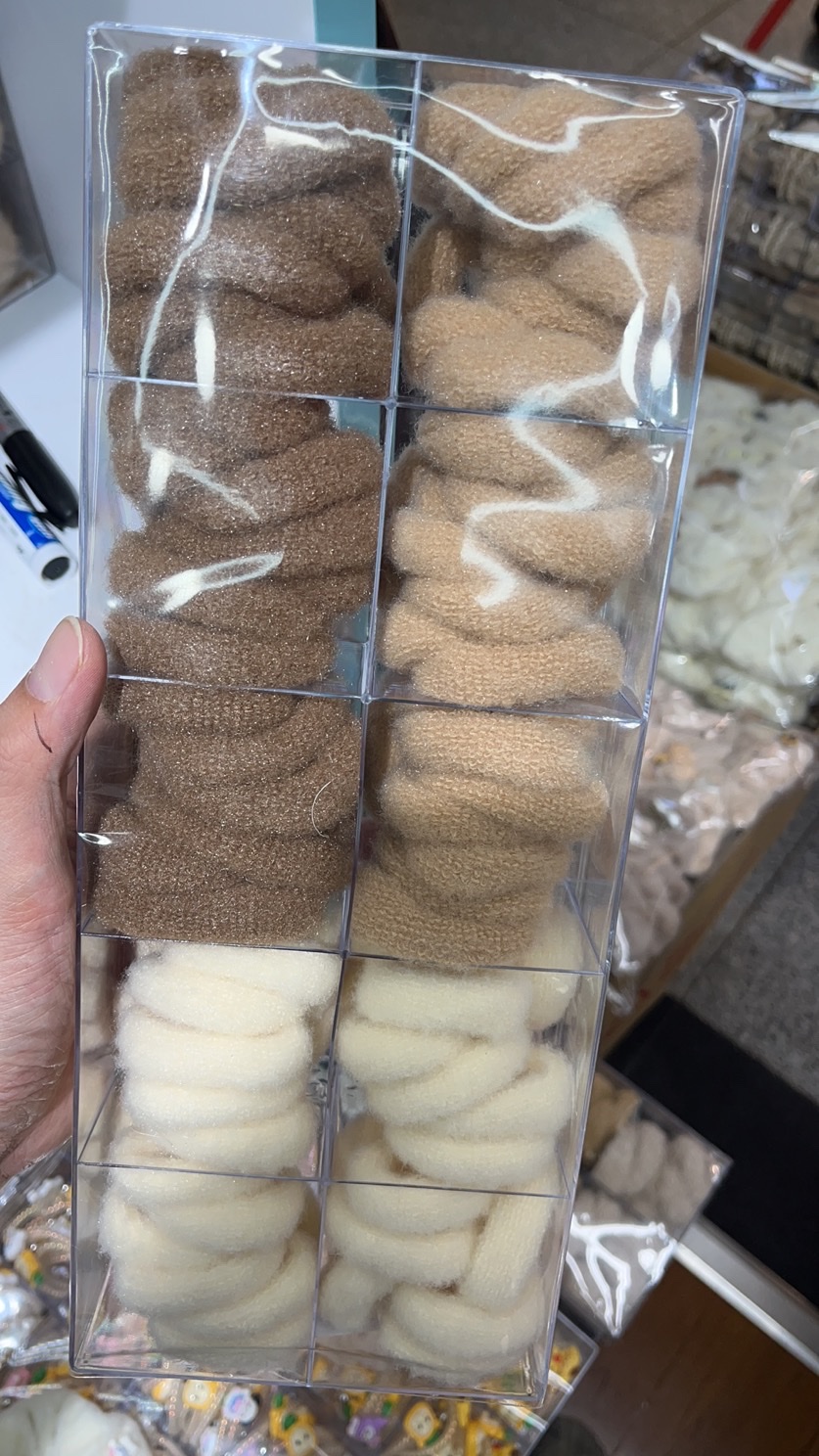 【100 Sets 】 Korean new style hair bands, best-selling plush hair ties, and trendy leather band hair accessories