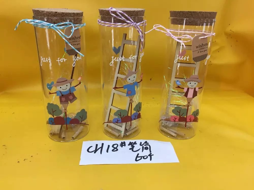CH15笔筒，手绘许愿瓶，工艺品摆件创意家居设计，新颖礼品