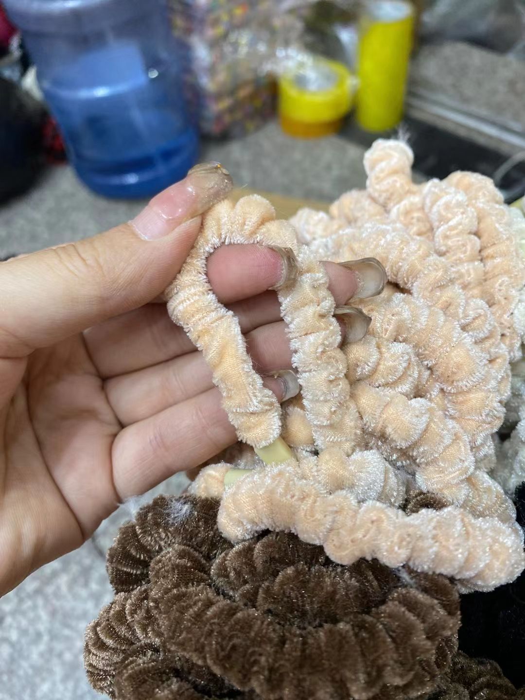 精品流行百搭網紅冬款绒布布圈20条一包，锦璐饰品