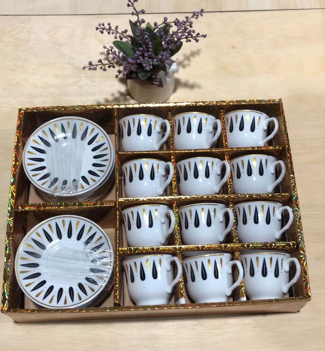 Coffee Cup 12 Cup 12 Dish Coffee Cup Saucer Set Export Middle East Coffee Cup Saucer Specification drawing