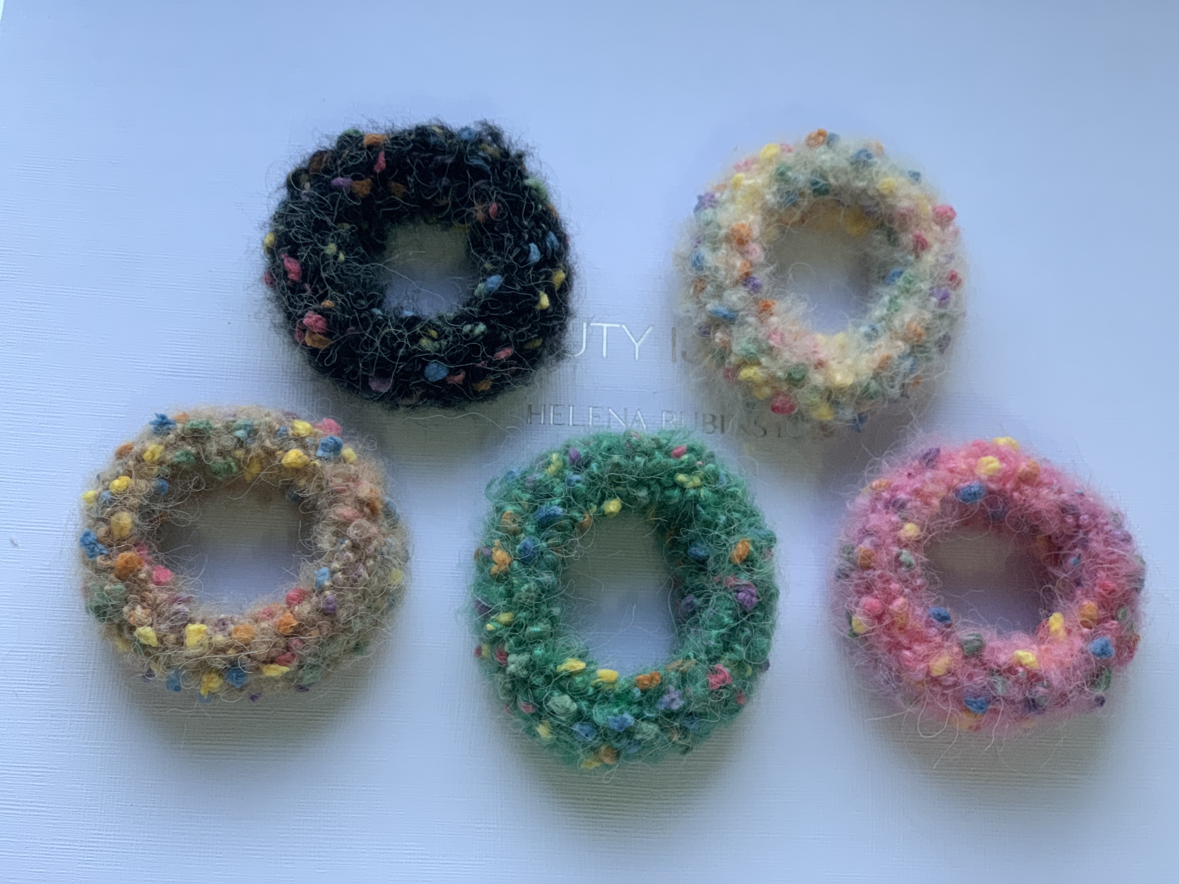 韩国彩色毛线针织点点5色爆款毛巾圈三春0001