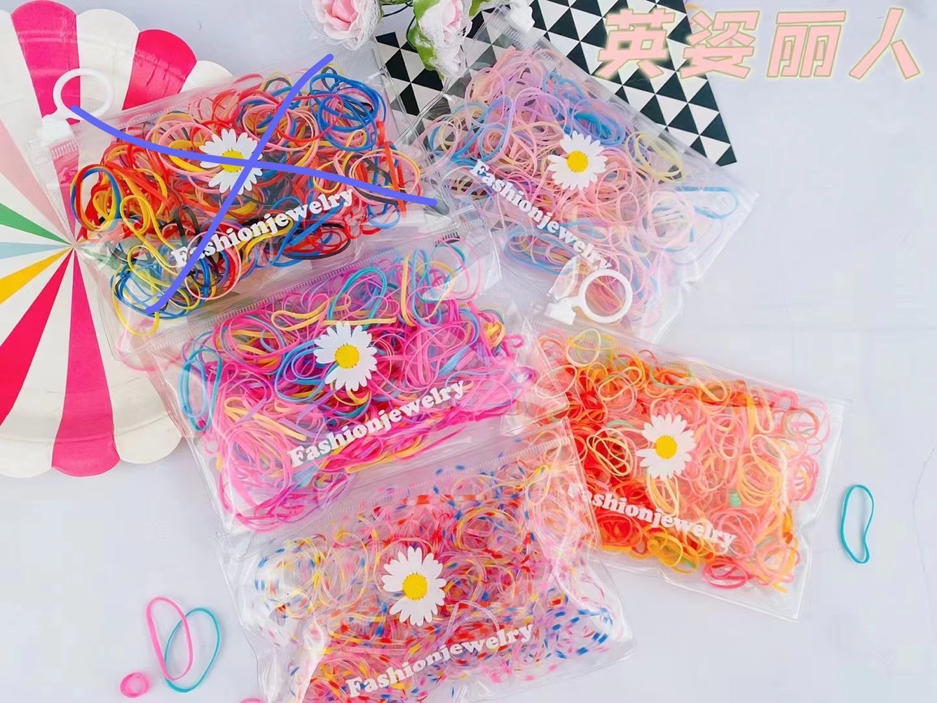 High-elasticity hair-non-damaging hair ties for Korean children, girls, babies, princesses, hair ties and rubber bands