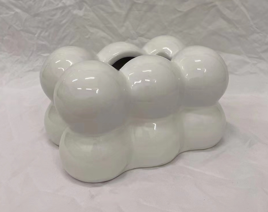 Design-sense decorative items imitating cotton candy, ceramic tissue boxes, living room coffee table and dining table decorations