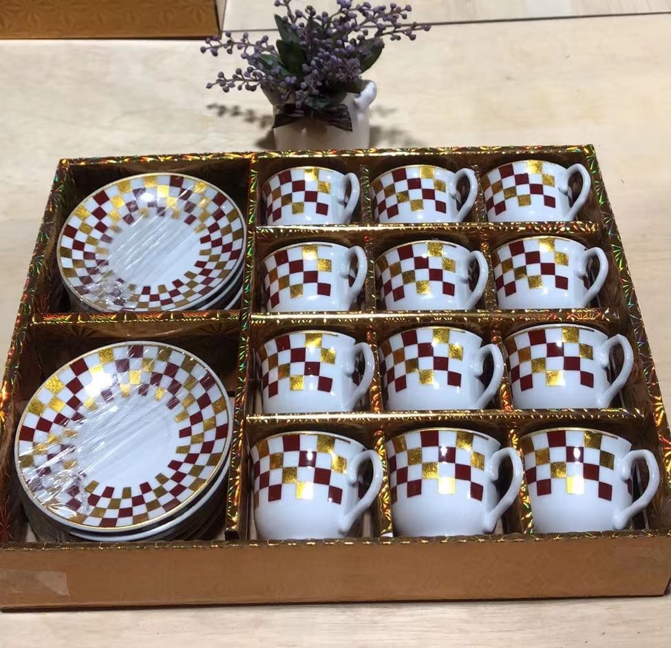 Coffee Cup 12 Cup 12 Dish Coffee Cup Saucer Set Export Middle East Coffee Cup Saucer Application Scenario