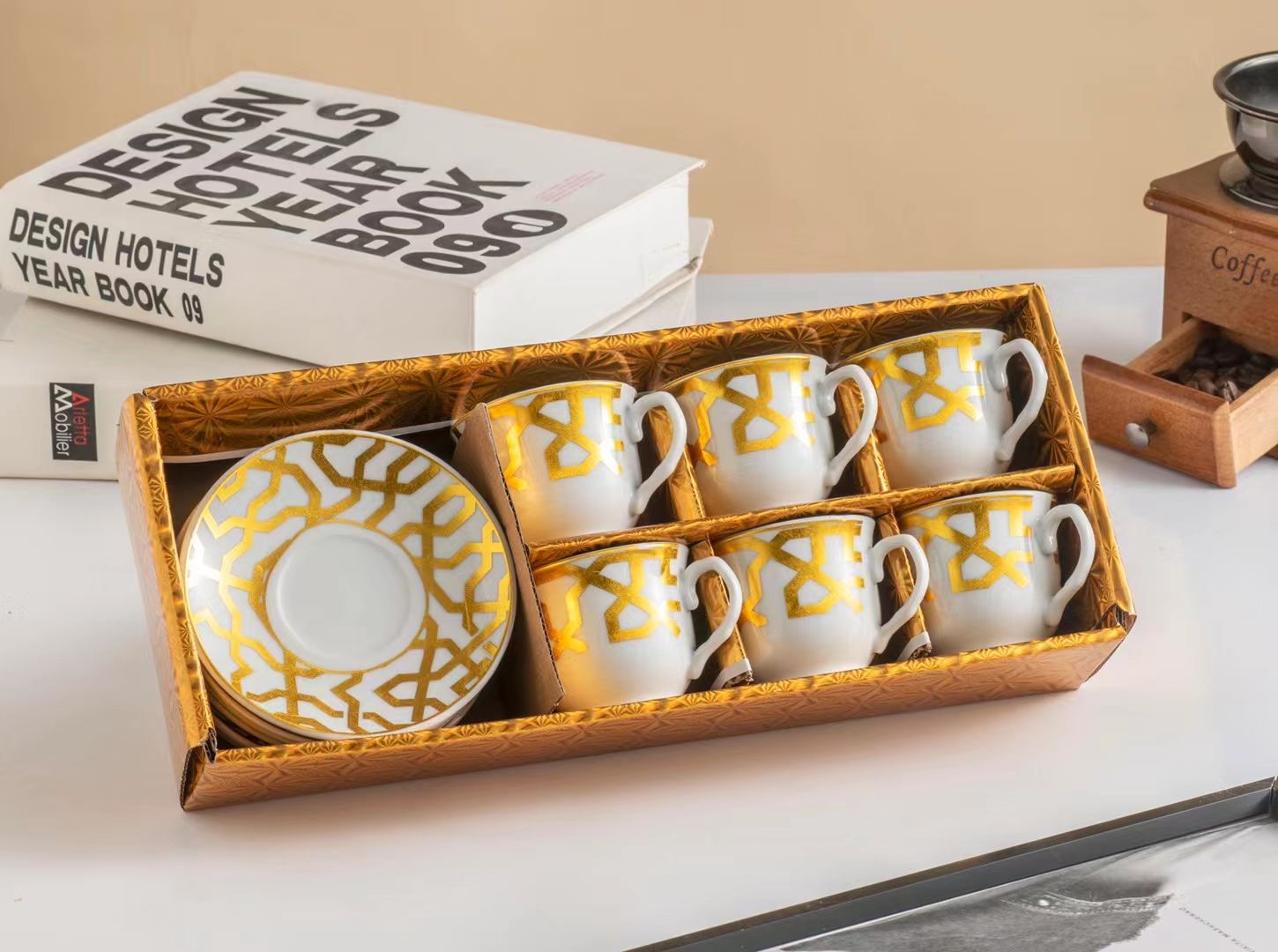Coffee Cup 6 Cups 6 Saucer Coffee Cup Saucer Set Export Middle East Coffee Cup Saucer Ceramic Cup Specification drawing