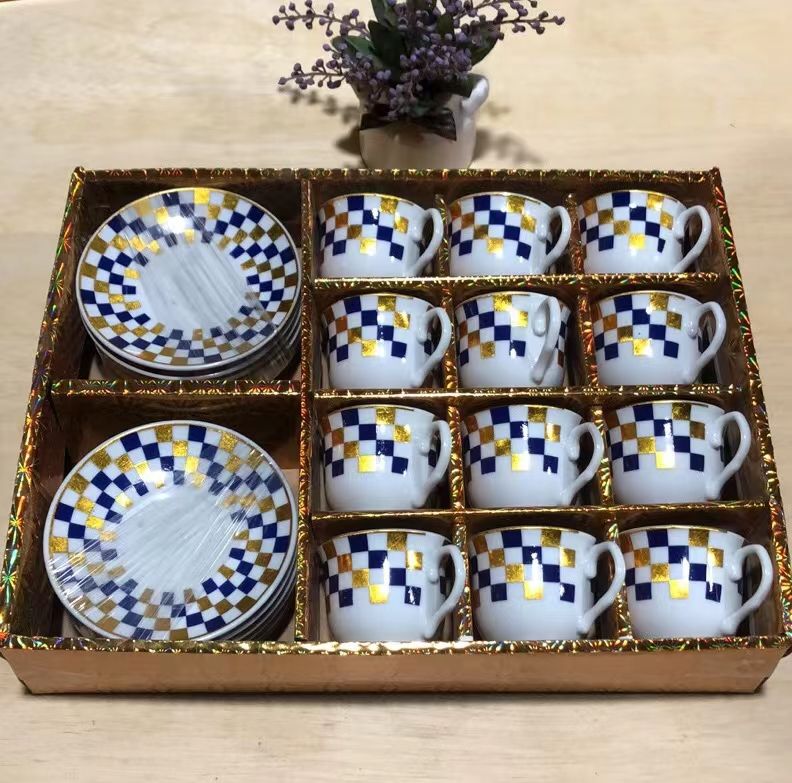 Coffee Cup 12 Cup 12 Dish Coffee Cup Saucer Set Export Middle East Coffee Cup Saucer details Picture