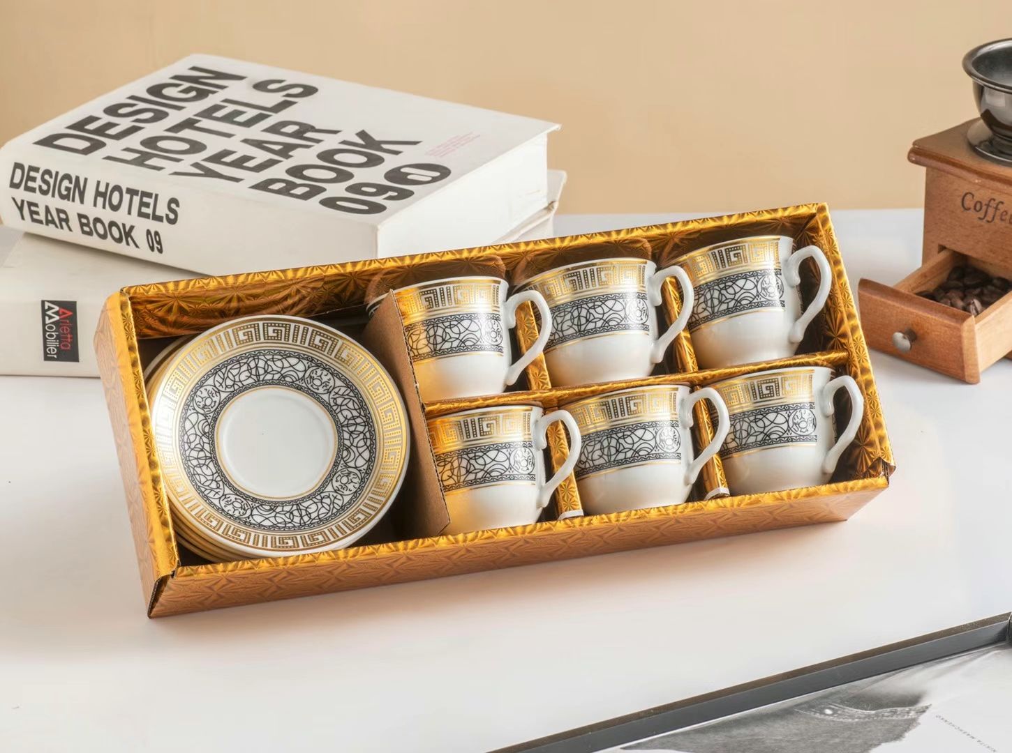 Coffee Cup 6 Cups 6 Saucer Coffee Cup Saucer Set Export Middle East Coffee Cup Saucer Ceramic Cup Item Picture