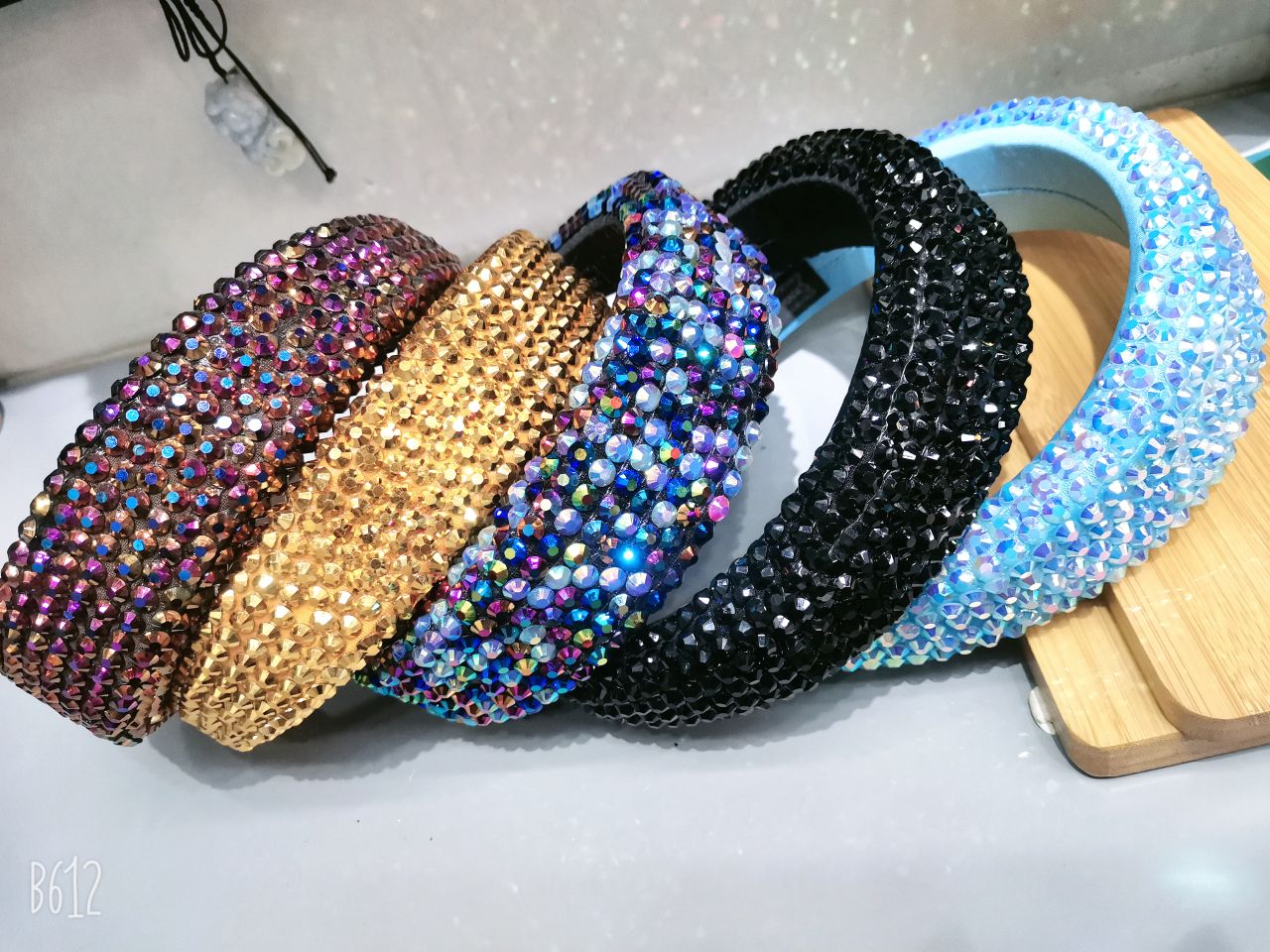 Original hair accessories, Klein blue rhinestone headband, women's sponge thickened pink hairpin, high top headband, elegant style