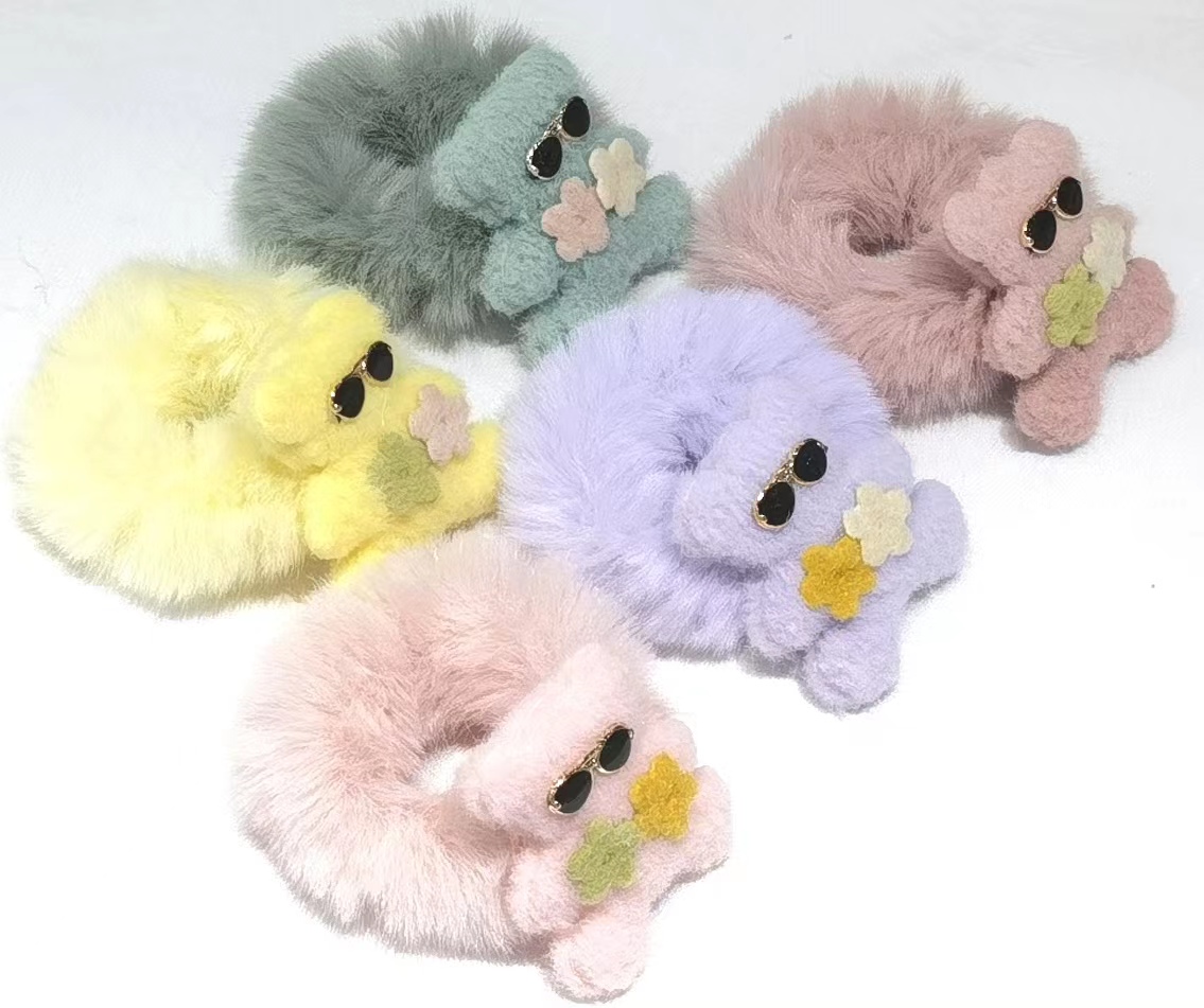 彩色大毛圈加眼睛熊卡通