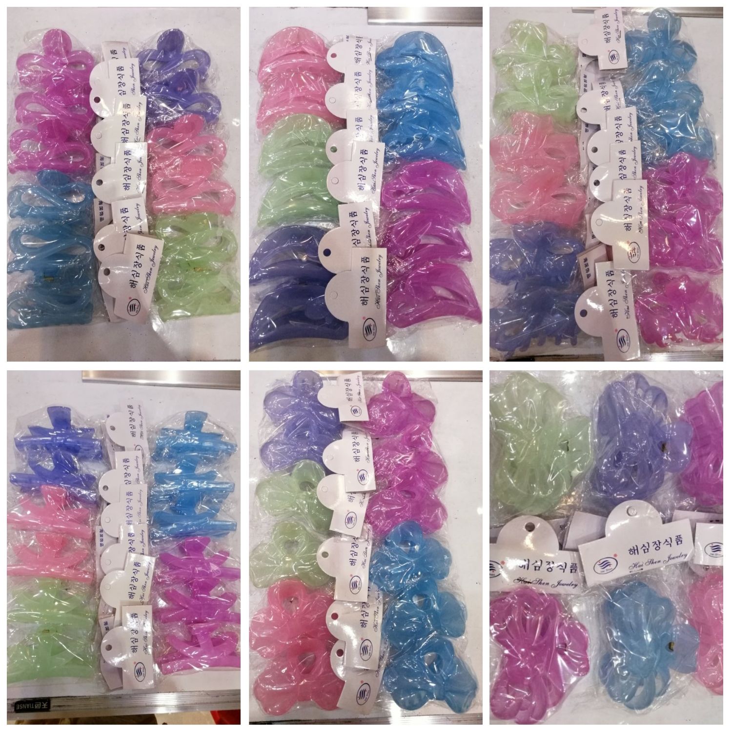 Haishen Accessories, a popular and trendy Korean-style fashionable classic plastic hairpin with spray painting, dot and color Application Scenario