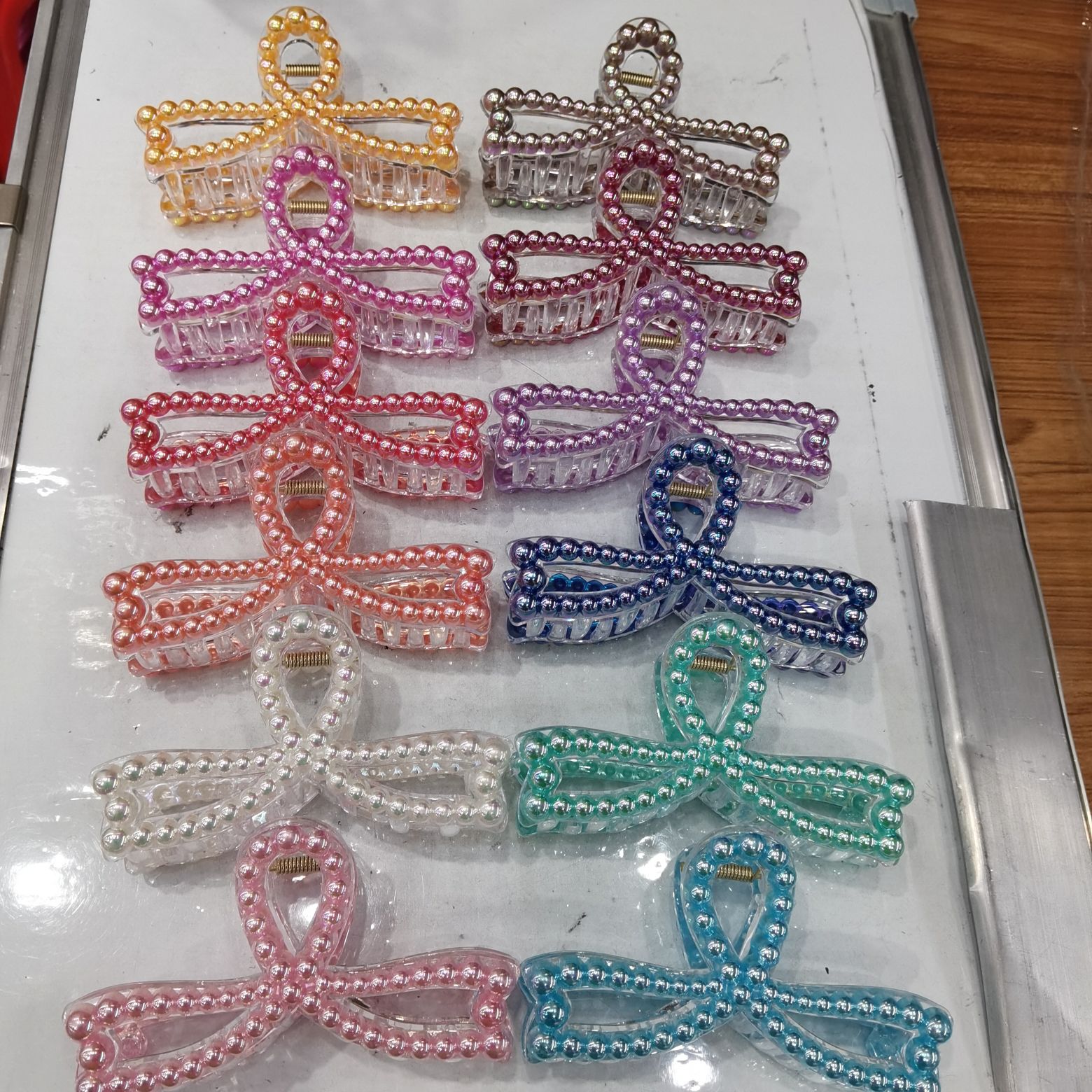 13 cm popular and trendy Korean style fashion classic Korean style fashion imitation alloy pearl large claw Champagne Mermaid pearl Korean popular hair clip details Picture